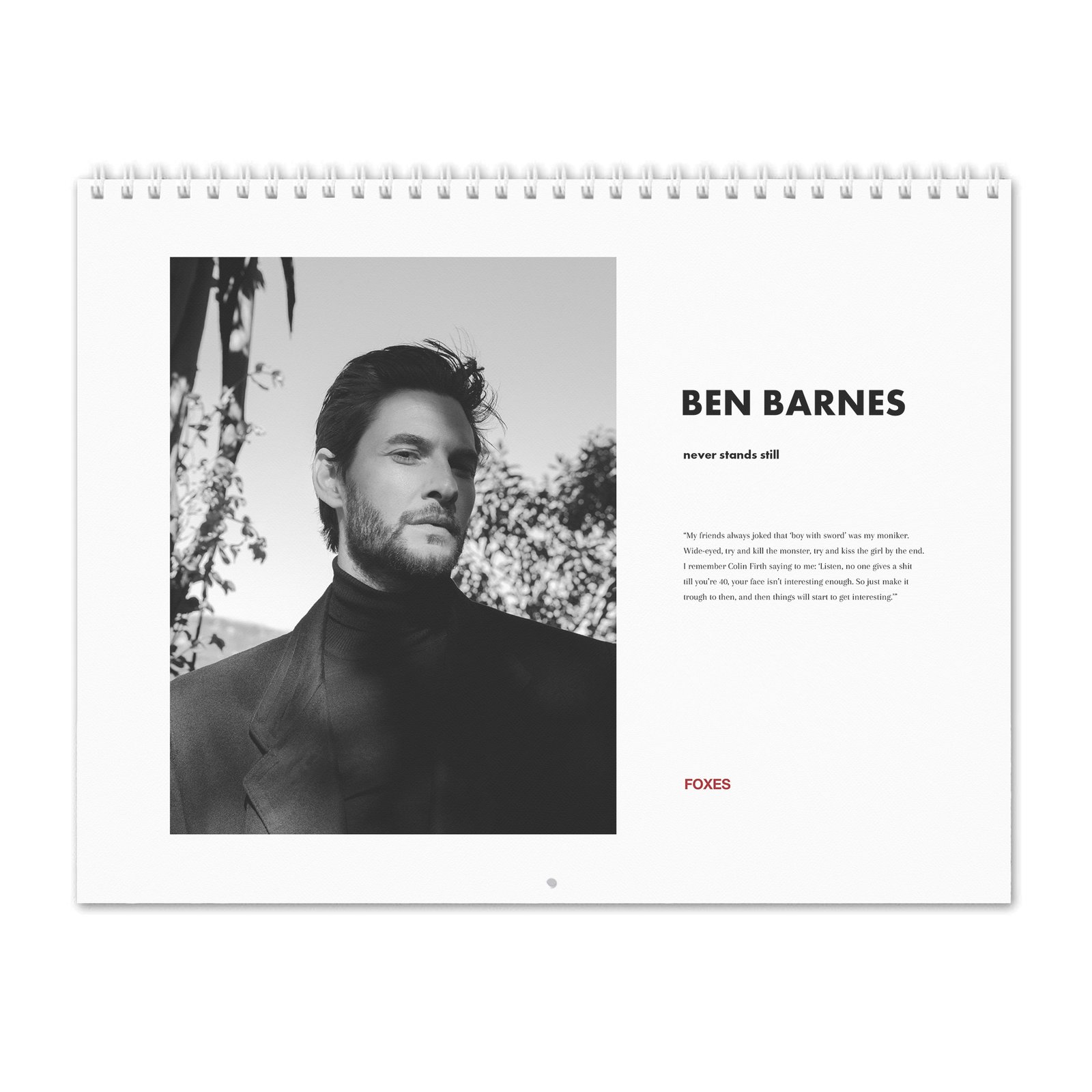 00 Ben Barnes - Never Stands Still 2027 Wall Calendar