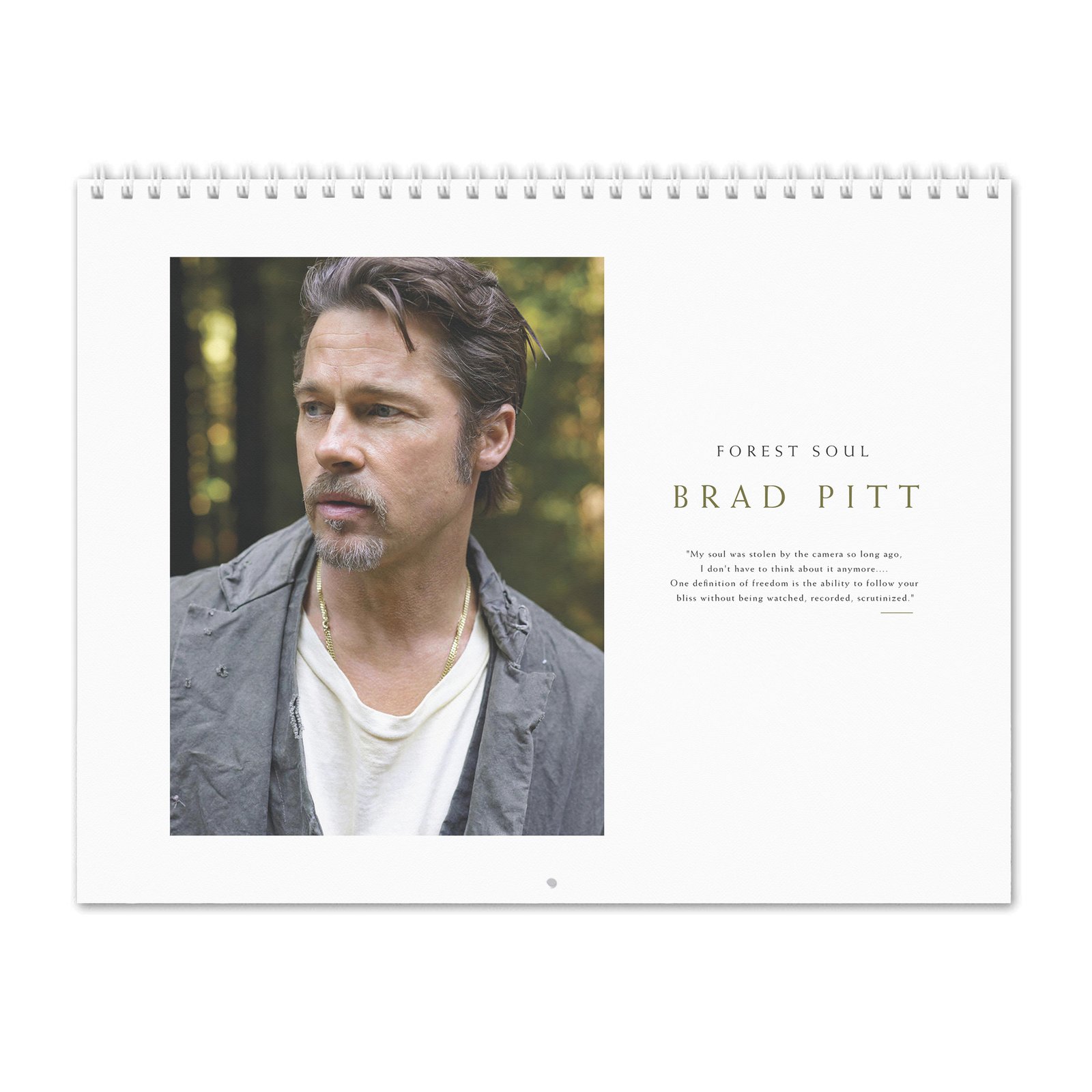 00 Brad Pitt - Forest Soul 2027 Wall Calendar