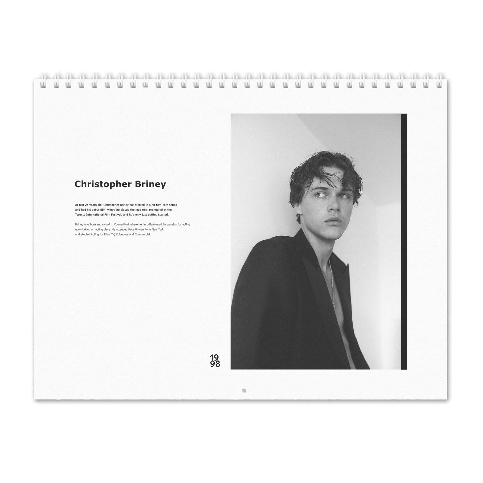 Christopher Briney - Passion For Acting 2027 Wall Calendar