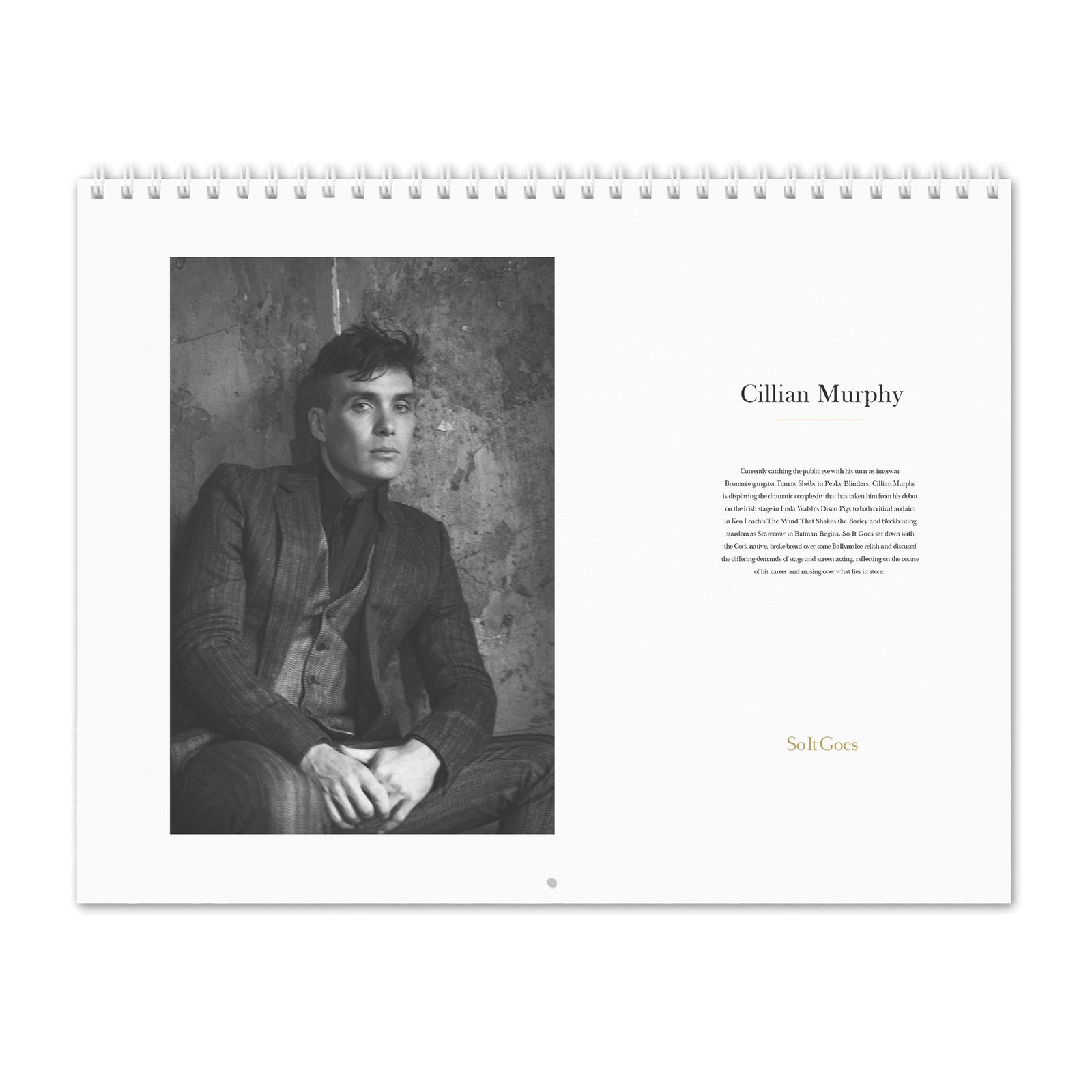 00 Cillian Murphy - So It Goes 2027 Wall Calendar