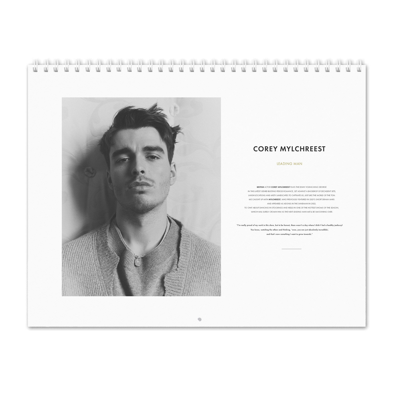 Corey Mylchreest - Leading Man 2027 Wall Calendar