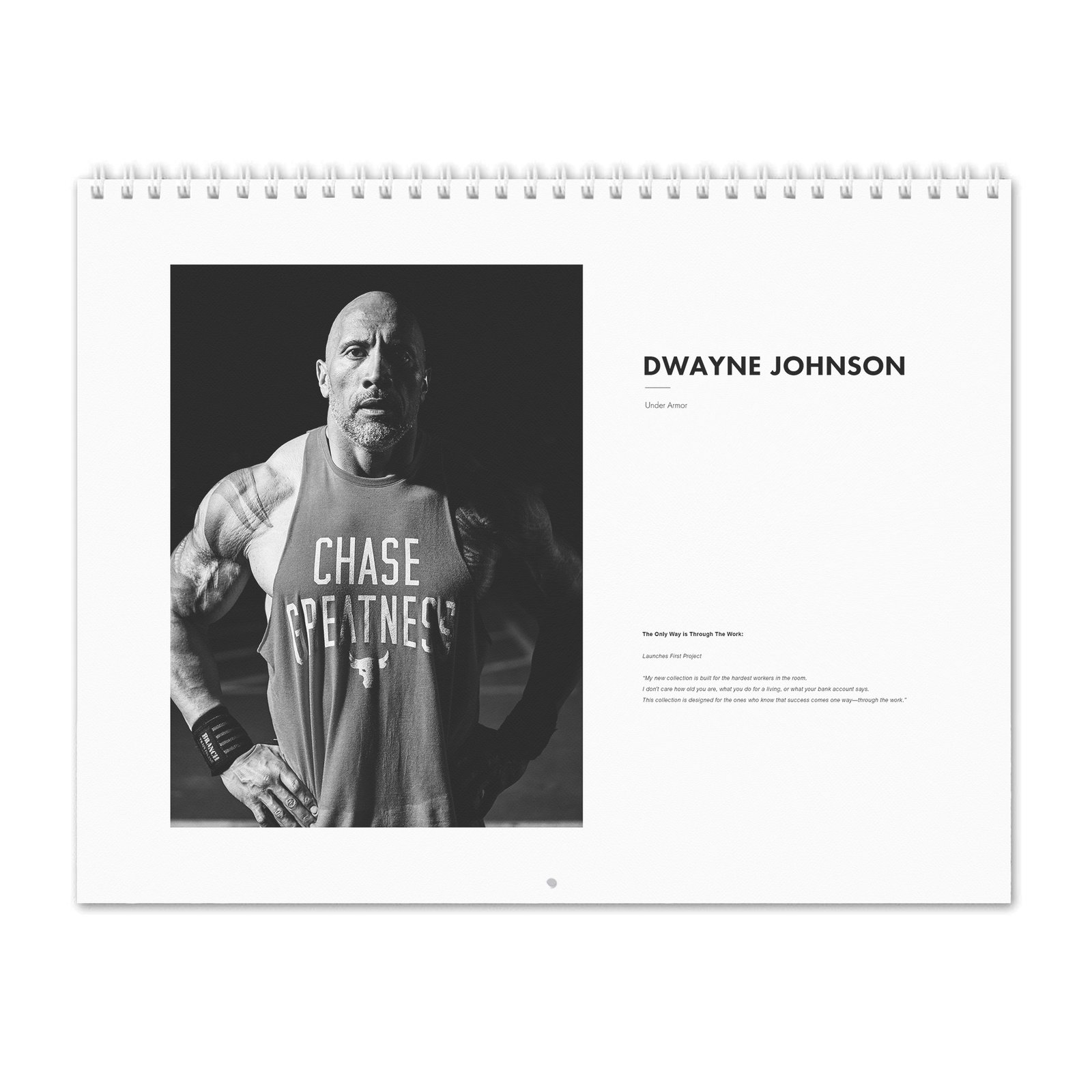 00 Dwayne Johnson - Under Armor 2027 Wall Calendar