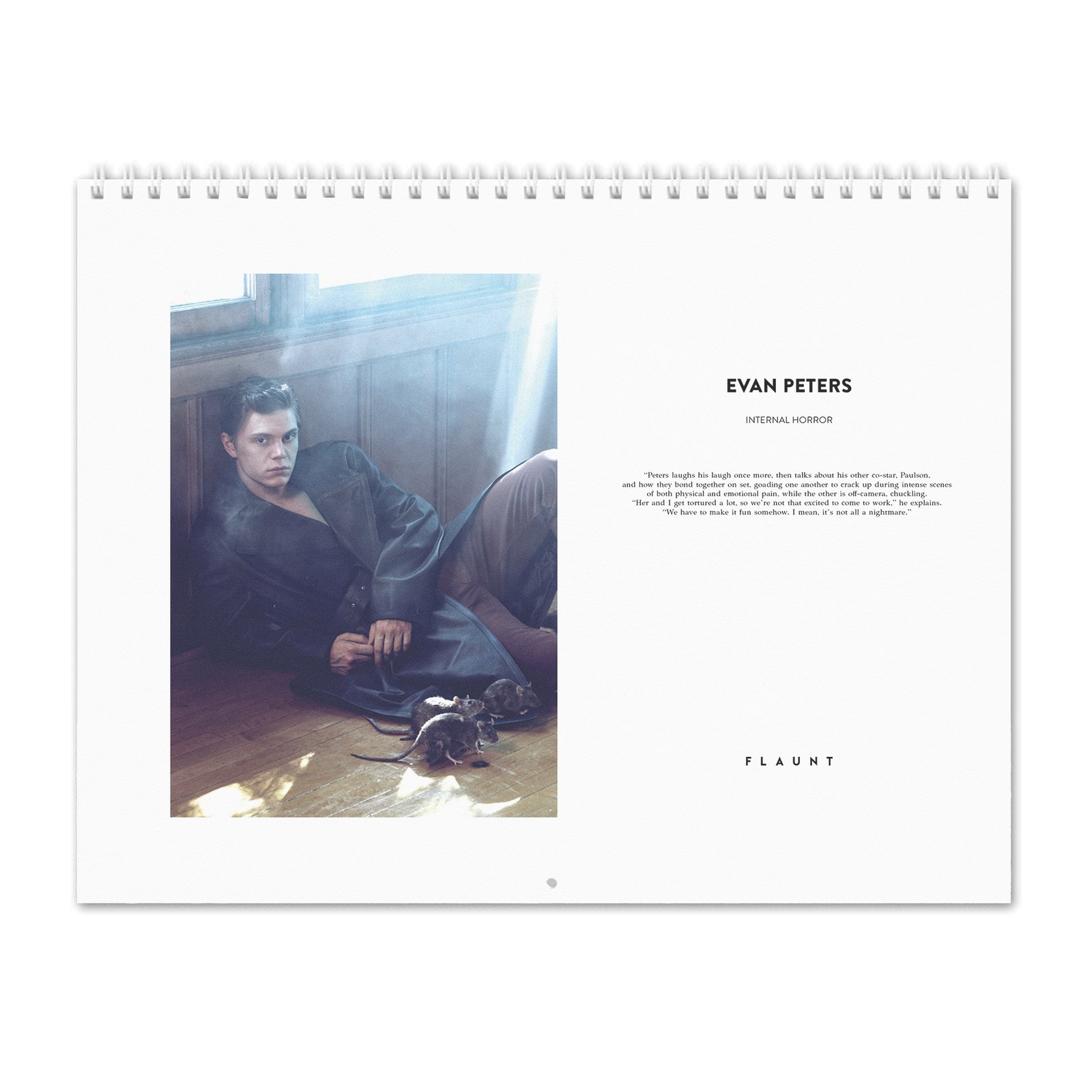 00 Evan Peters - Flaunt 2027 Wall Calendar