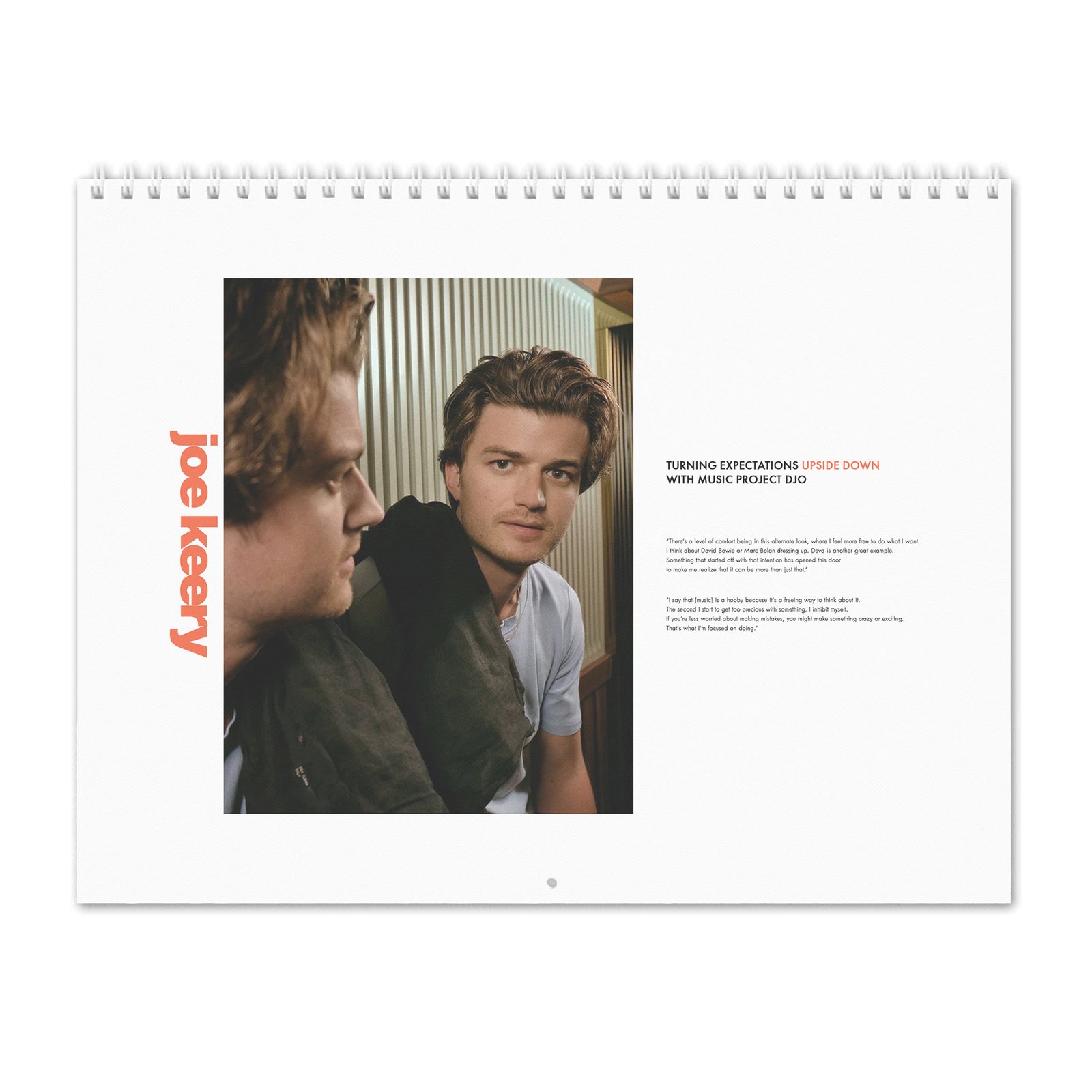 00 Joe Keery - Turning Expectations 2027 Wall Calendar