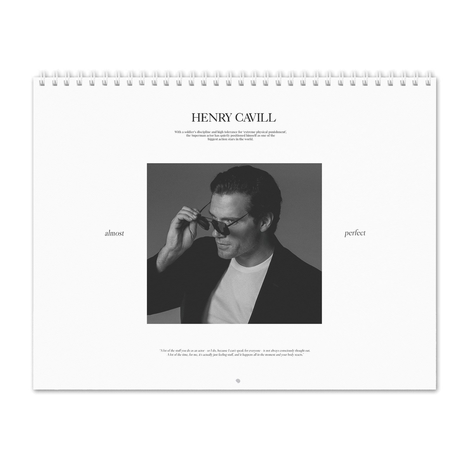 00 Henry Cavill - Almost Perfect 2027 Wall Calendar