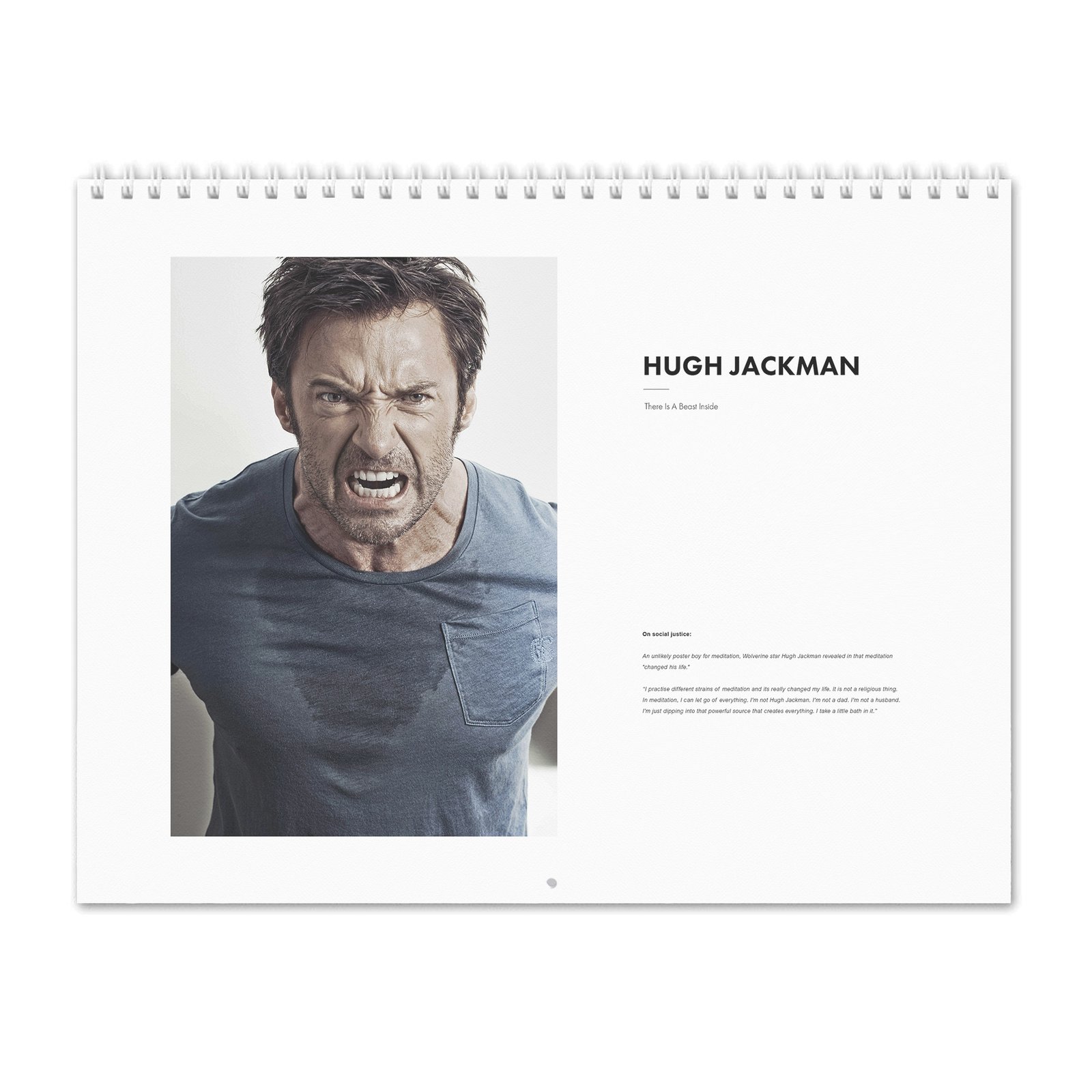00 Hugh Jackman - There Is A Beast Inside 2027 Wall Calendar