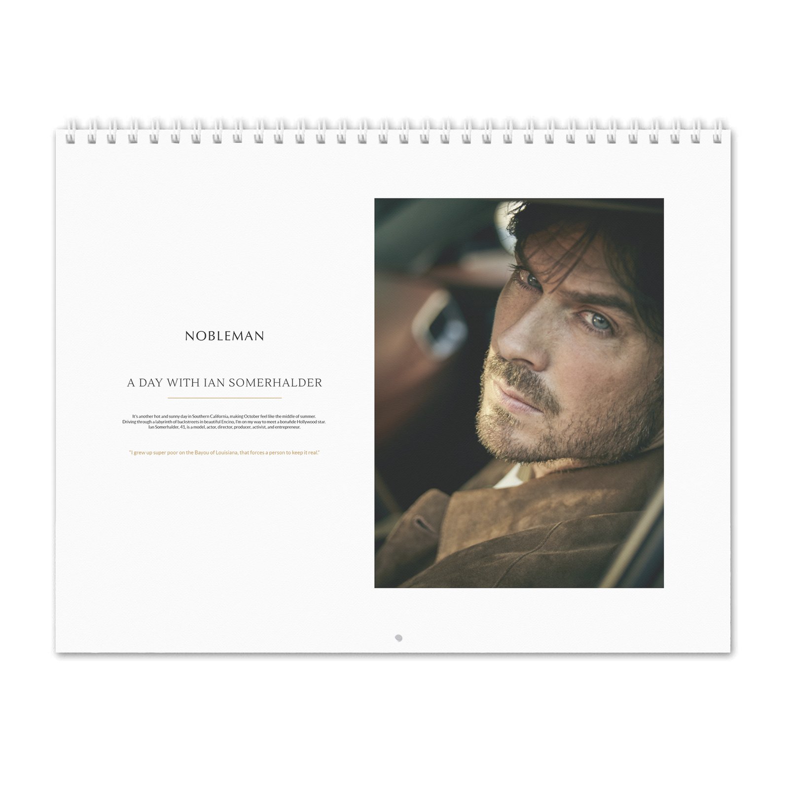 00 Ian Somerhalder - Nobleman 2027 Wall Calendar