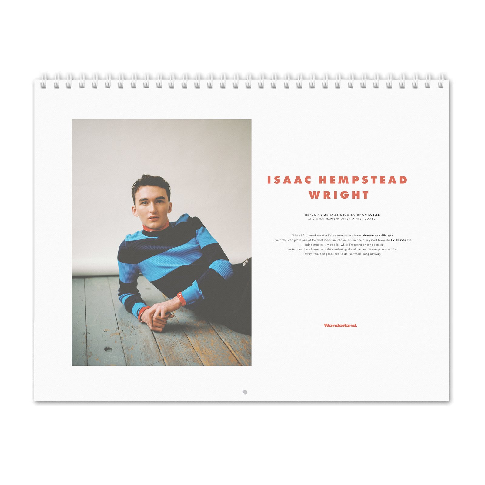 00 Isaac Hempstead Wright - Wonderland 2027 Wall Calendar