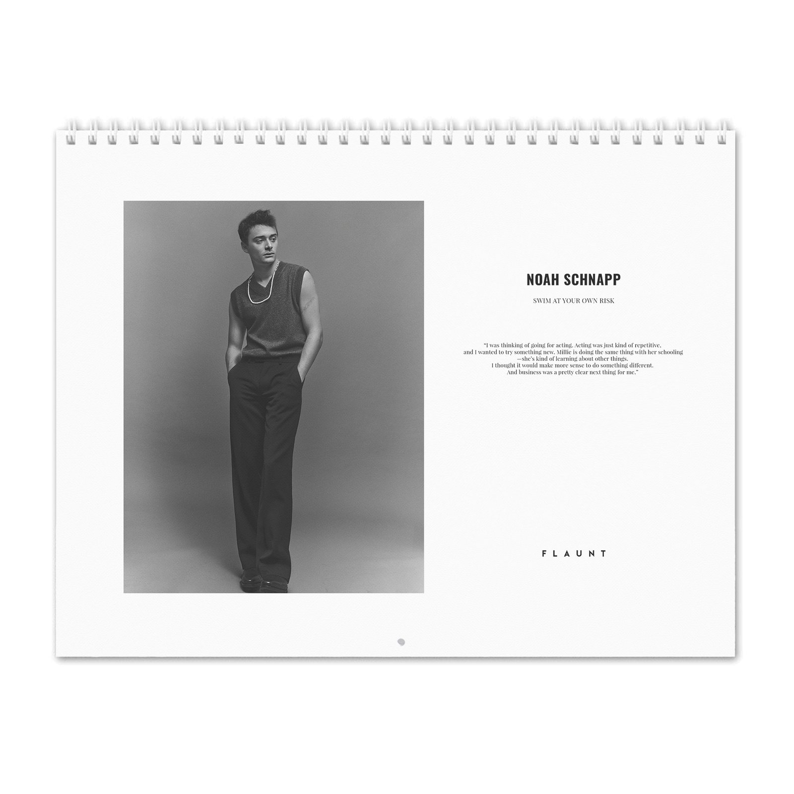 00 Noah Schnapp - Flaunt 2027 Wall Calendar