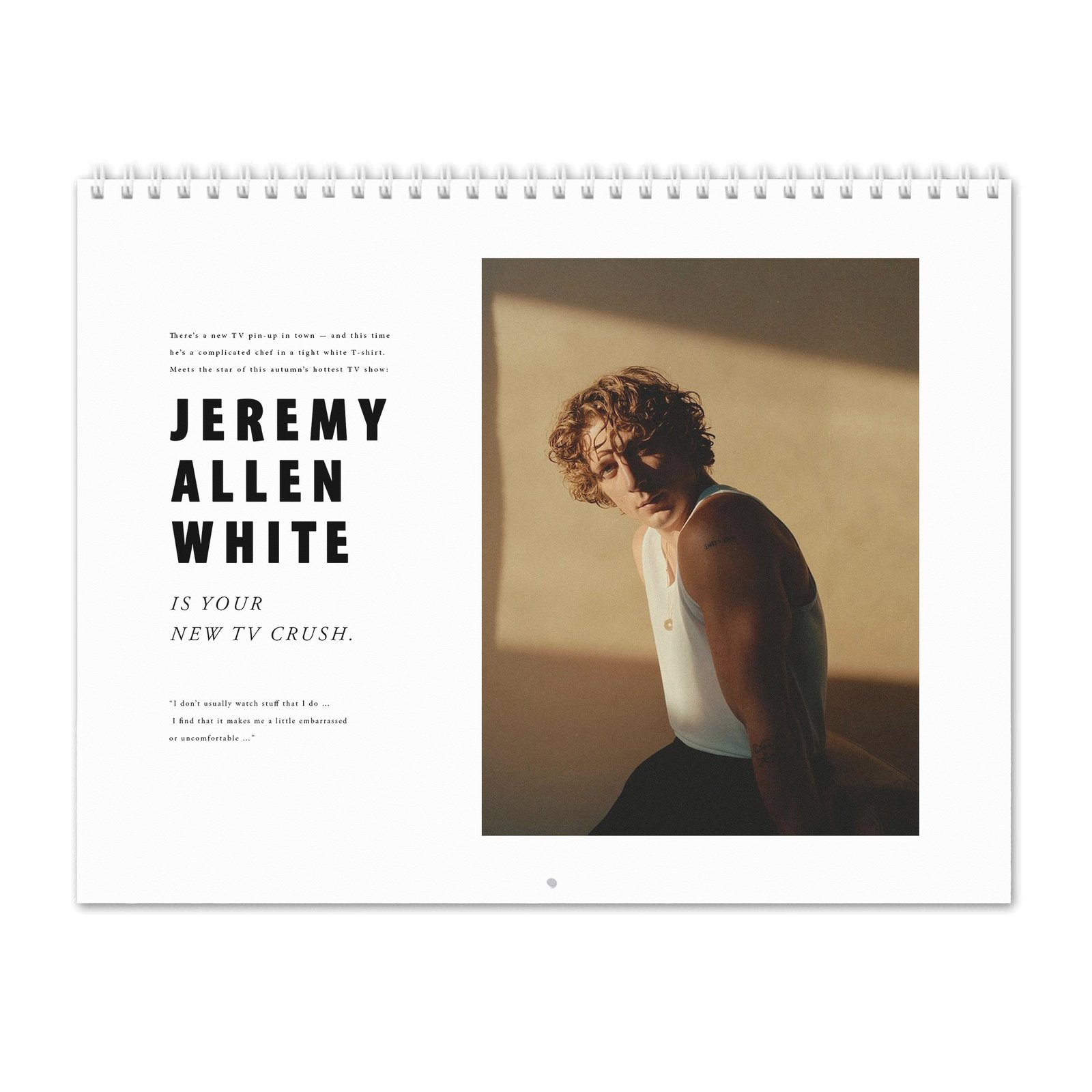 Jeremy Allen White - Yes Chef 2027 Wall Calendar