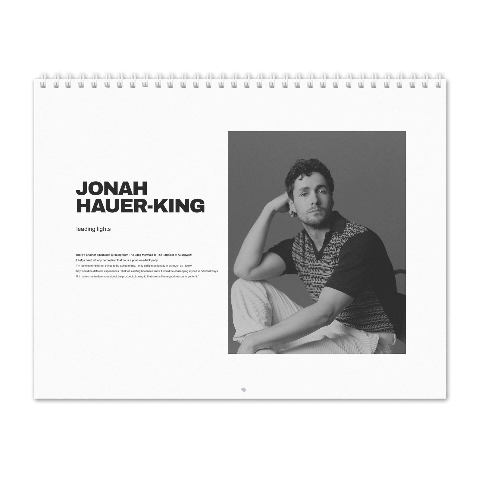 00 Jonah Hauer-King - Leading Lights 2027 Wall Calendar