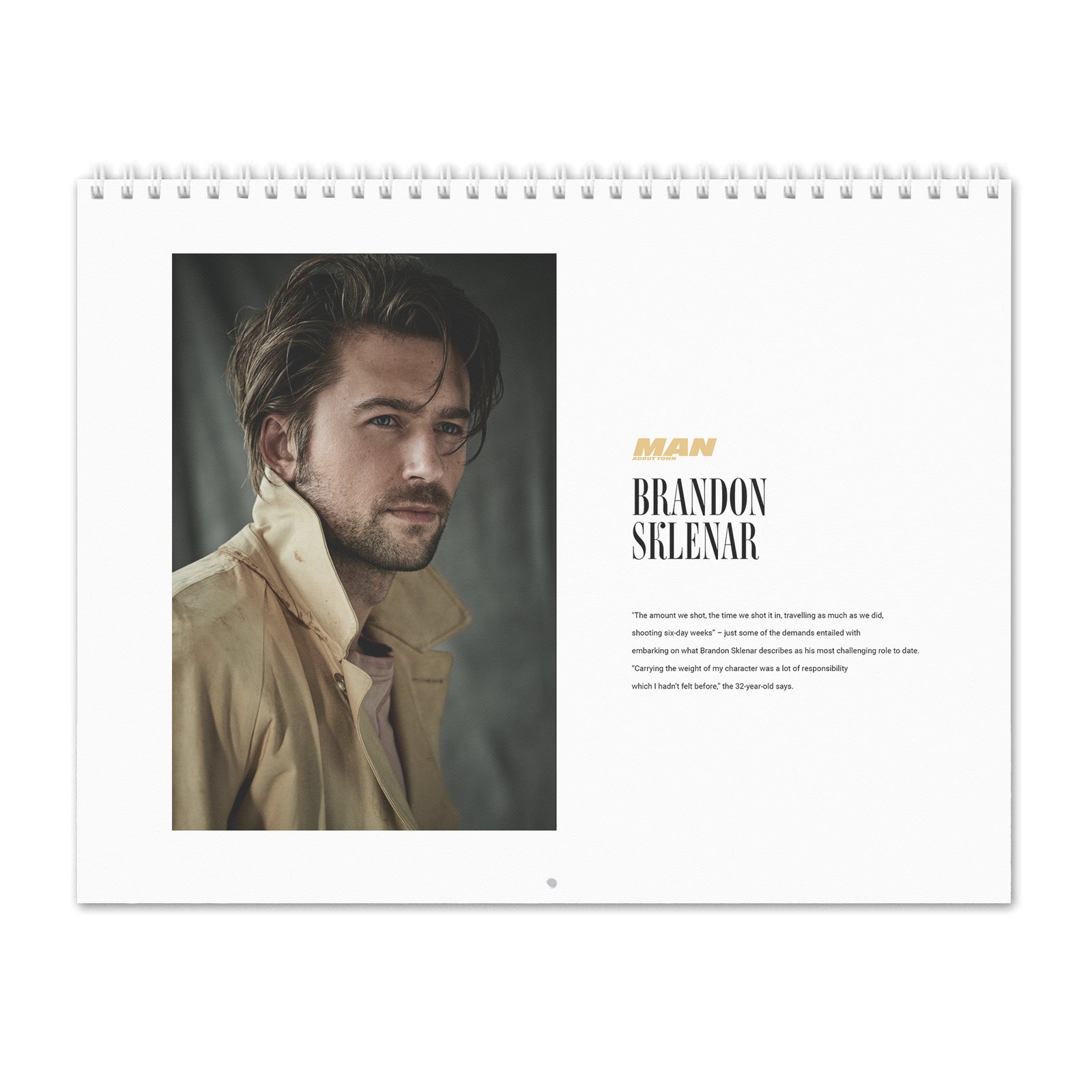 00 Brandon Sklenar - Man About Town 2027 Wall Calendar