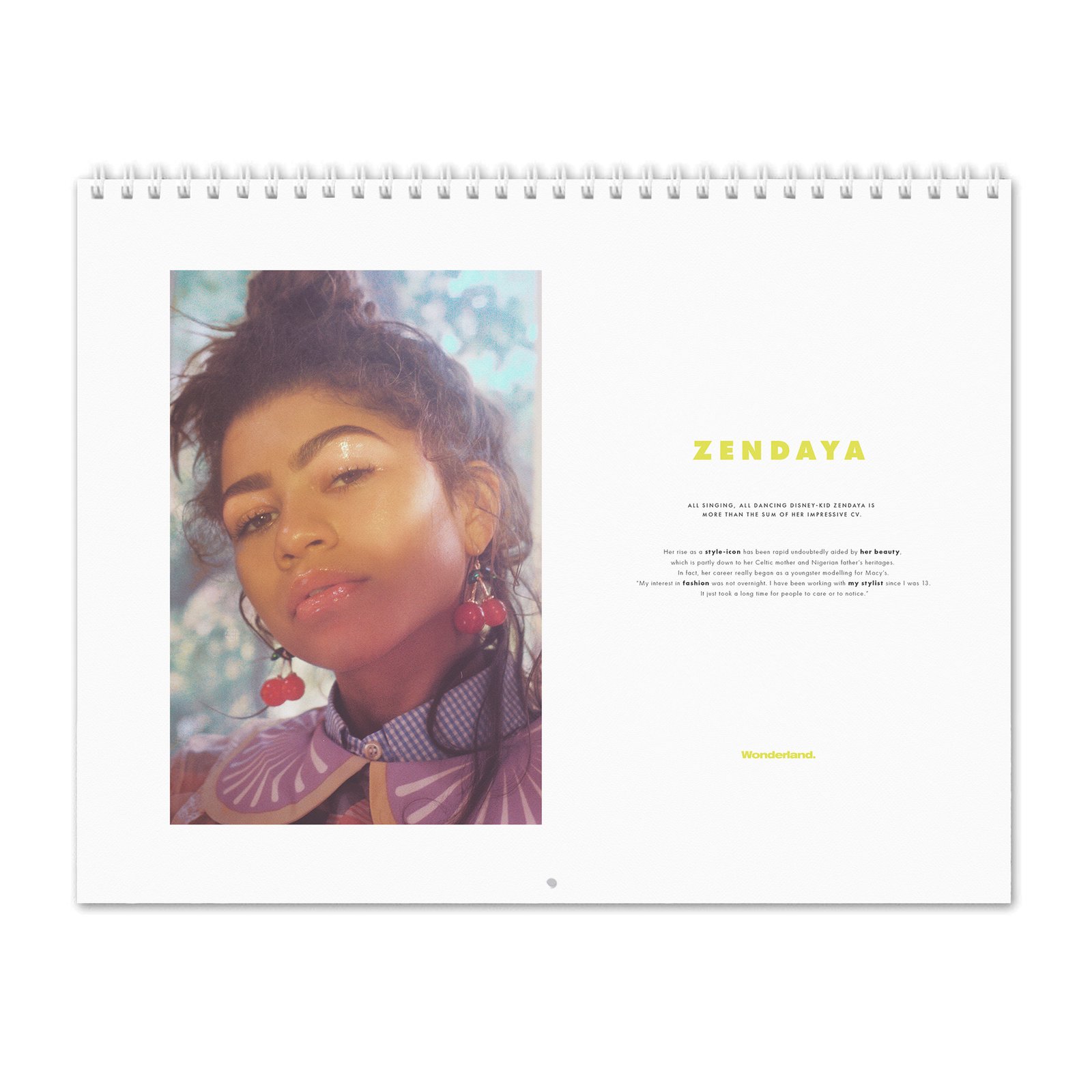 00 Zendaya - Wonderland 2027 Wall Calendar