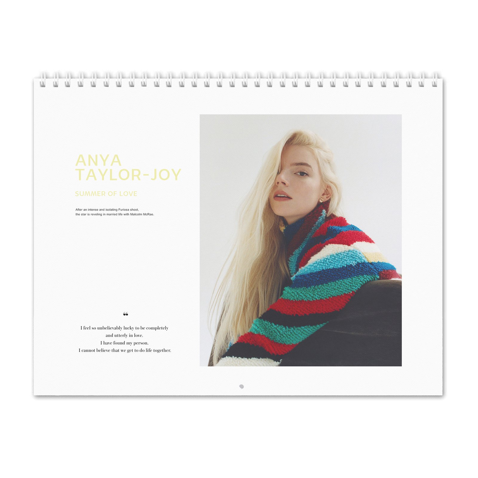 Anya Taylor-Joy - Summer Of Love 2027 Wall Calendar