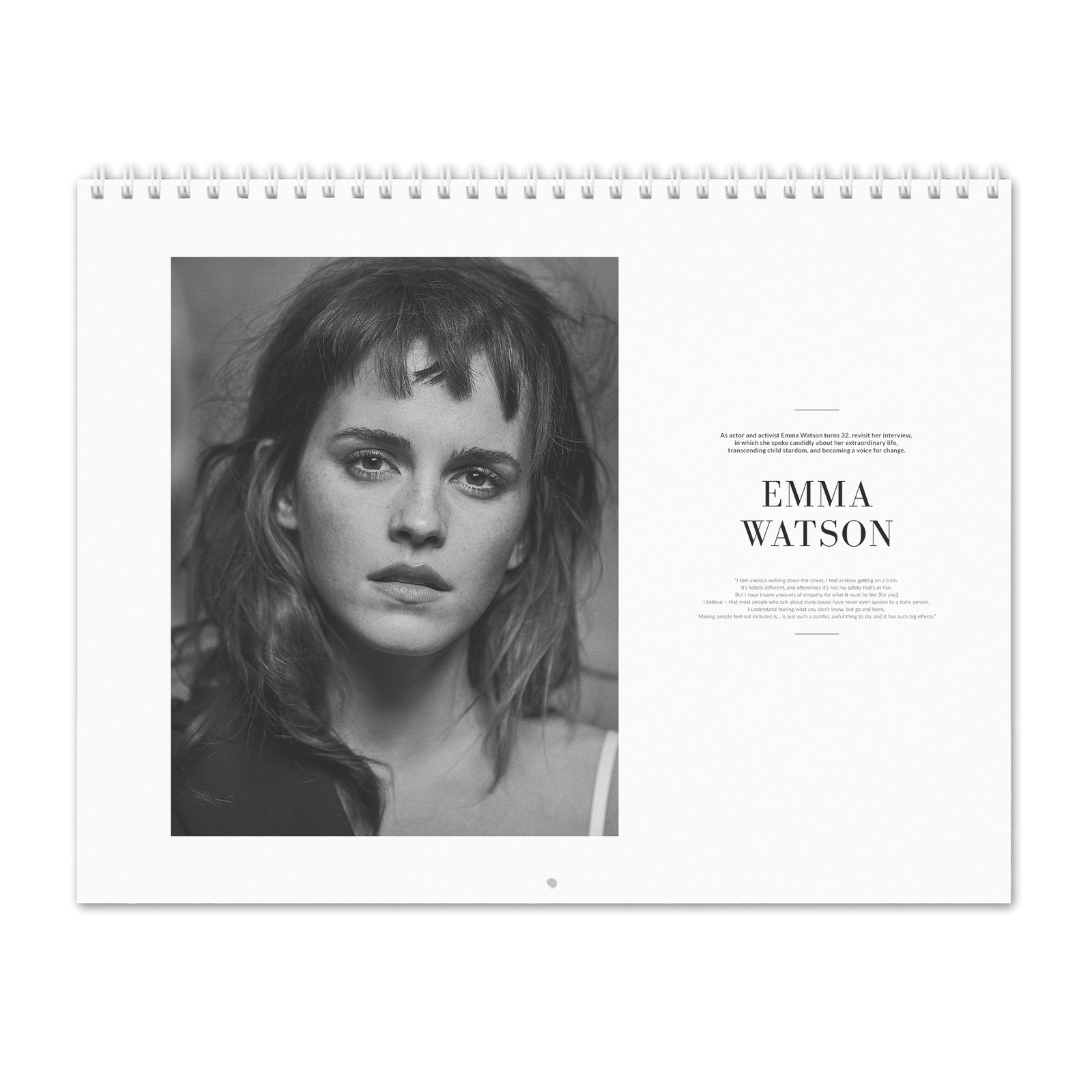 Emma Watson - Voice For Change 2027 Wall Calendar