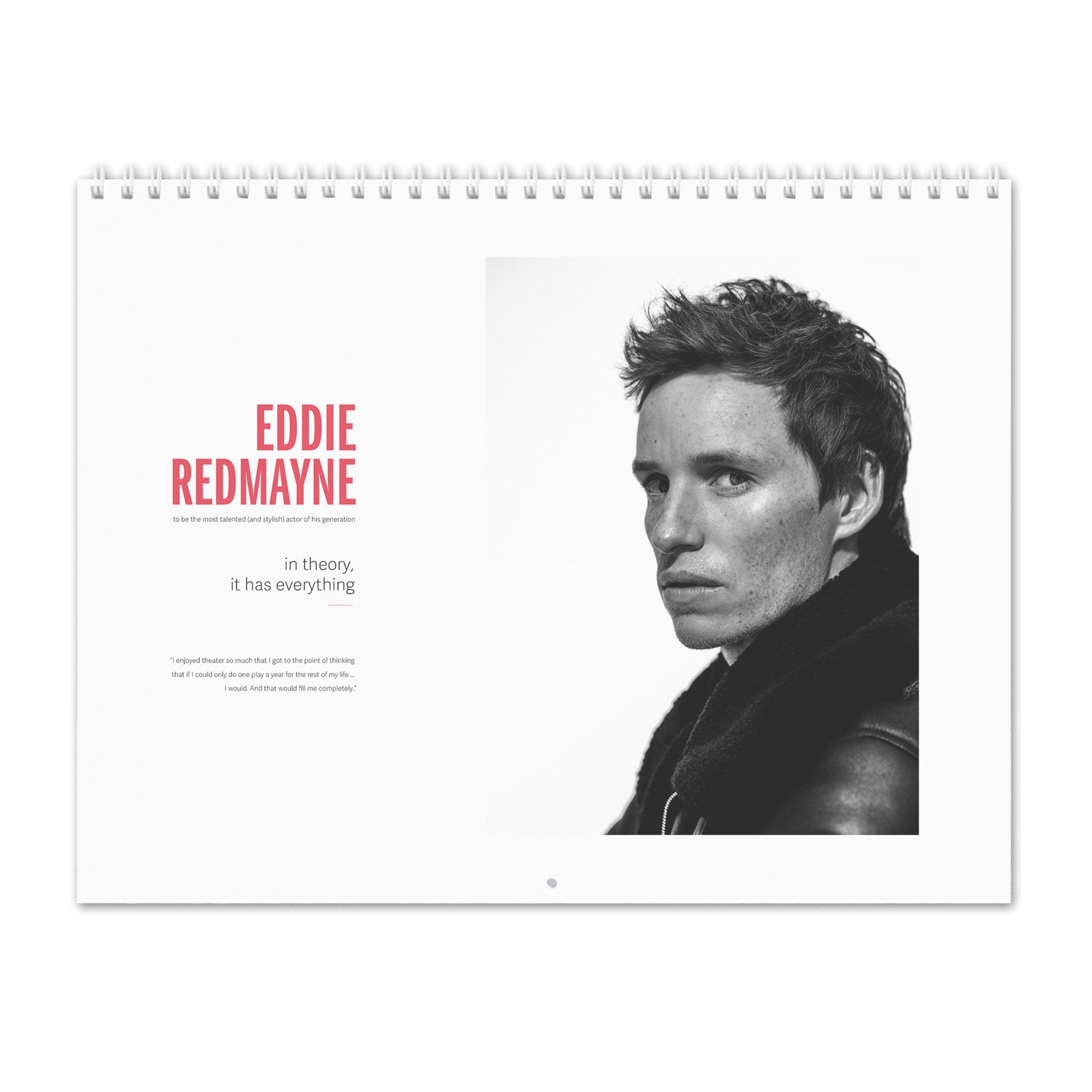 00 Eddie Redmayne - In Theory It Has Everything 2027 Wall Calendar