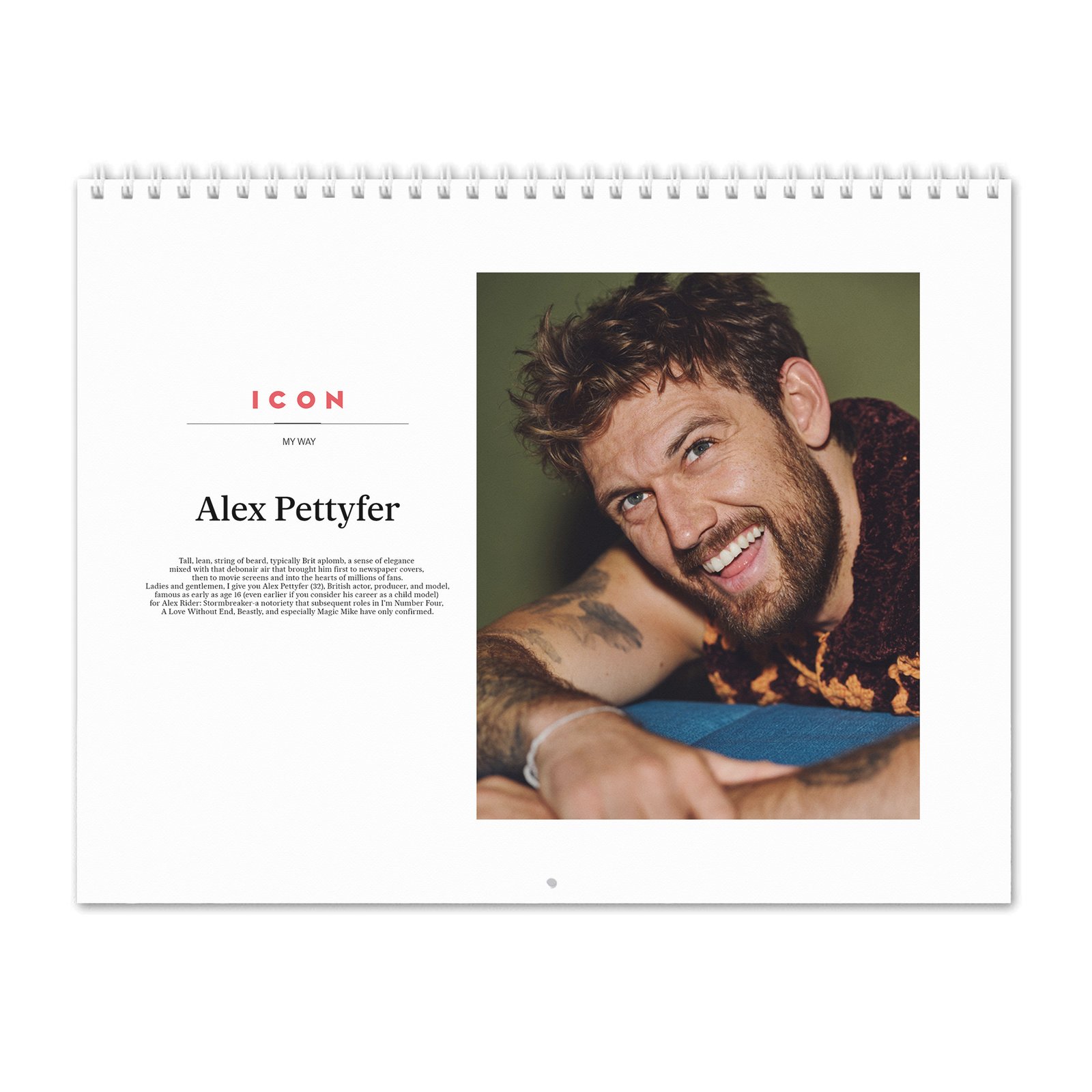00 Alex Pettyfer - My Way 2027 Wall Calendar