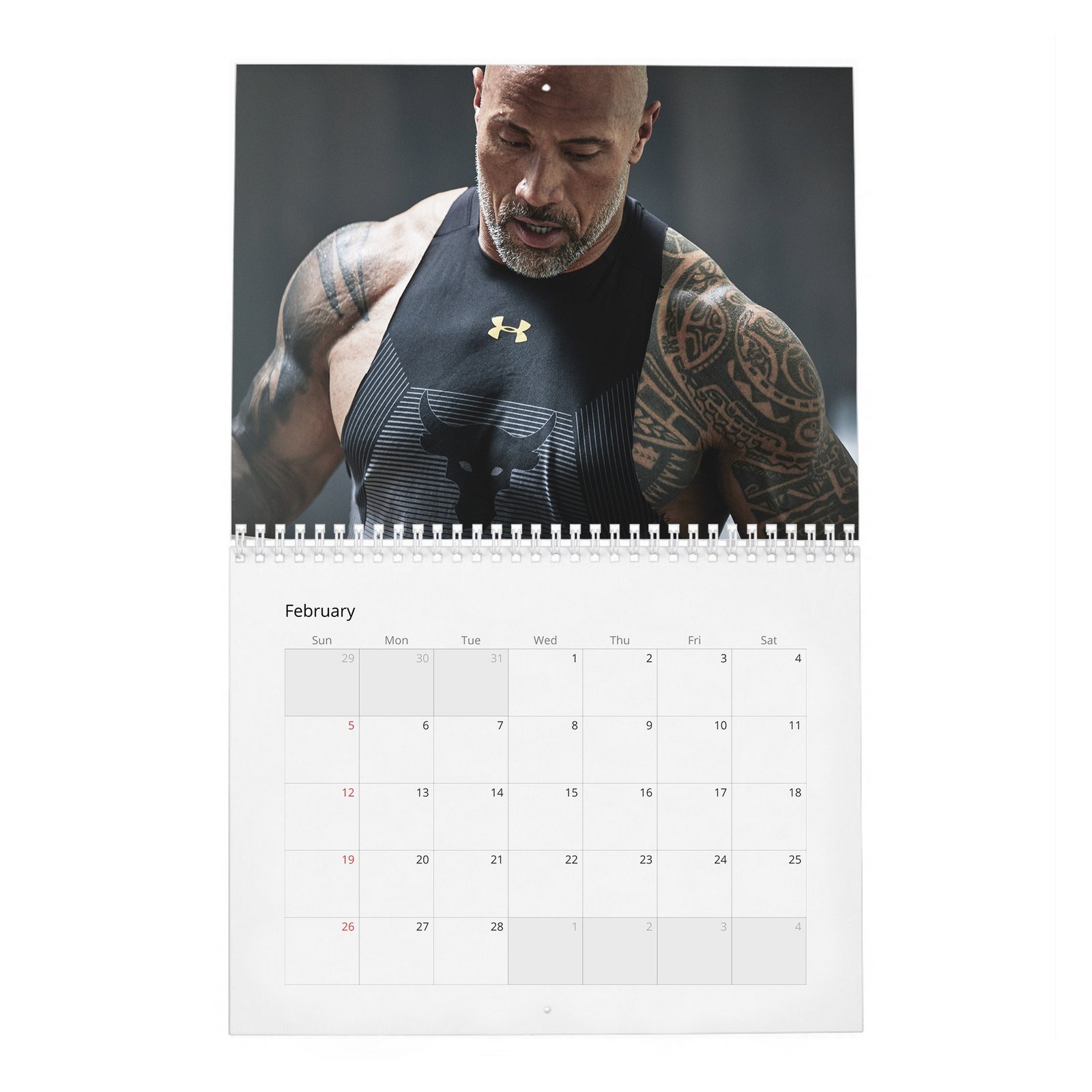 02 Dwayne Johnson - Under Armor 2027 Wall Calendar