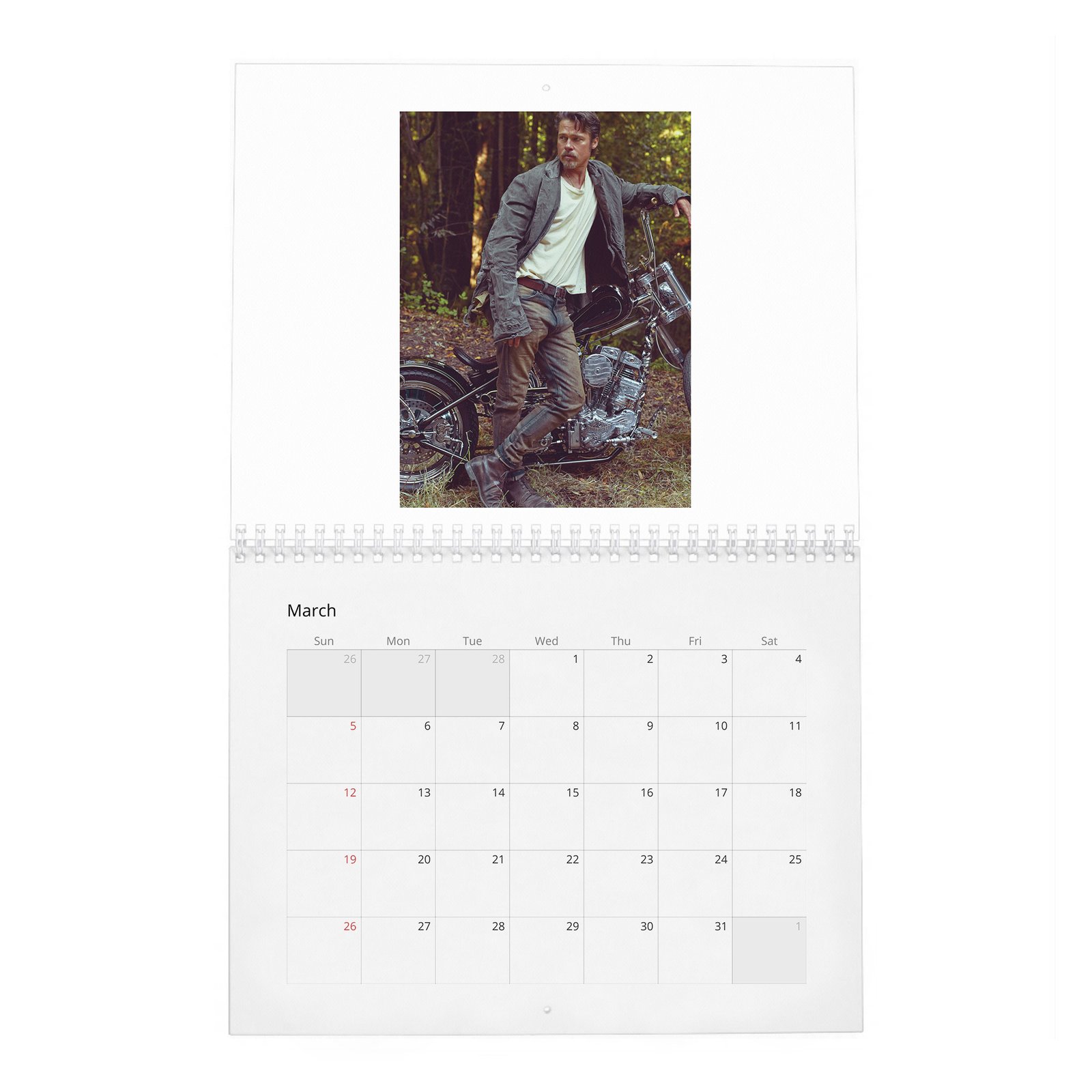 03 Brad Pitt - Forest Soul 2027 Wall Calendar