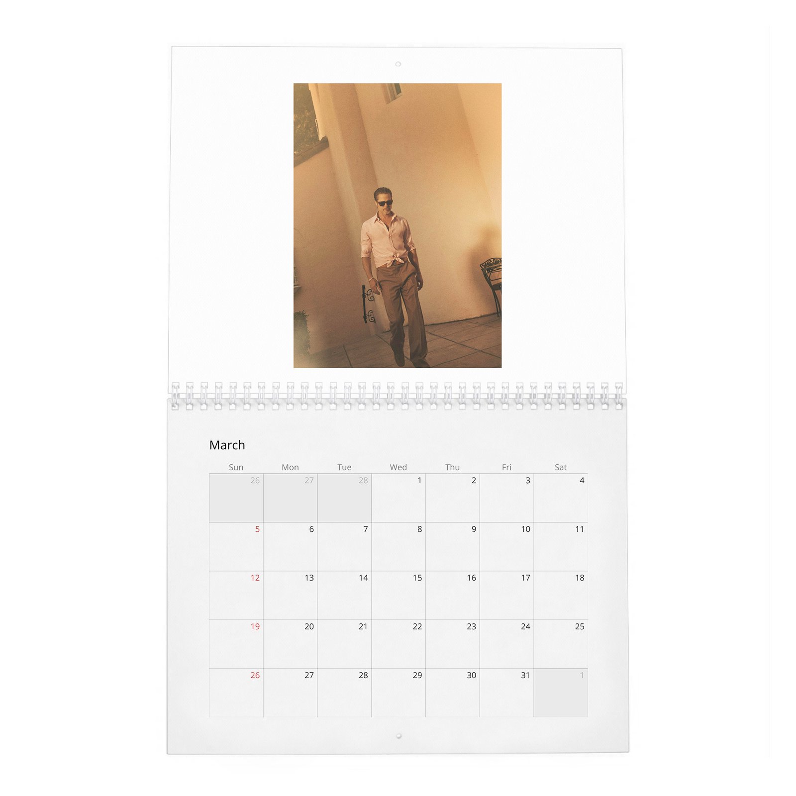 03 Brad Pitt - The Eternal Cool 2027 Wall Calendar