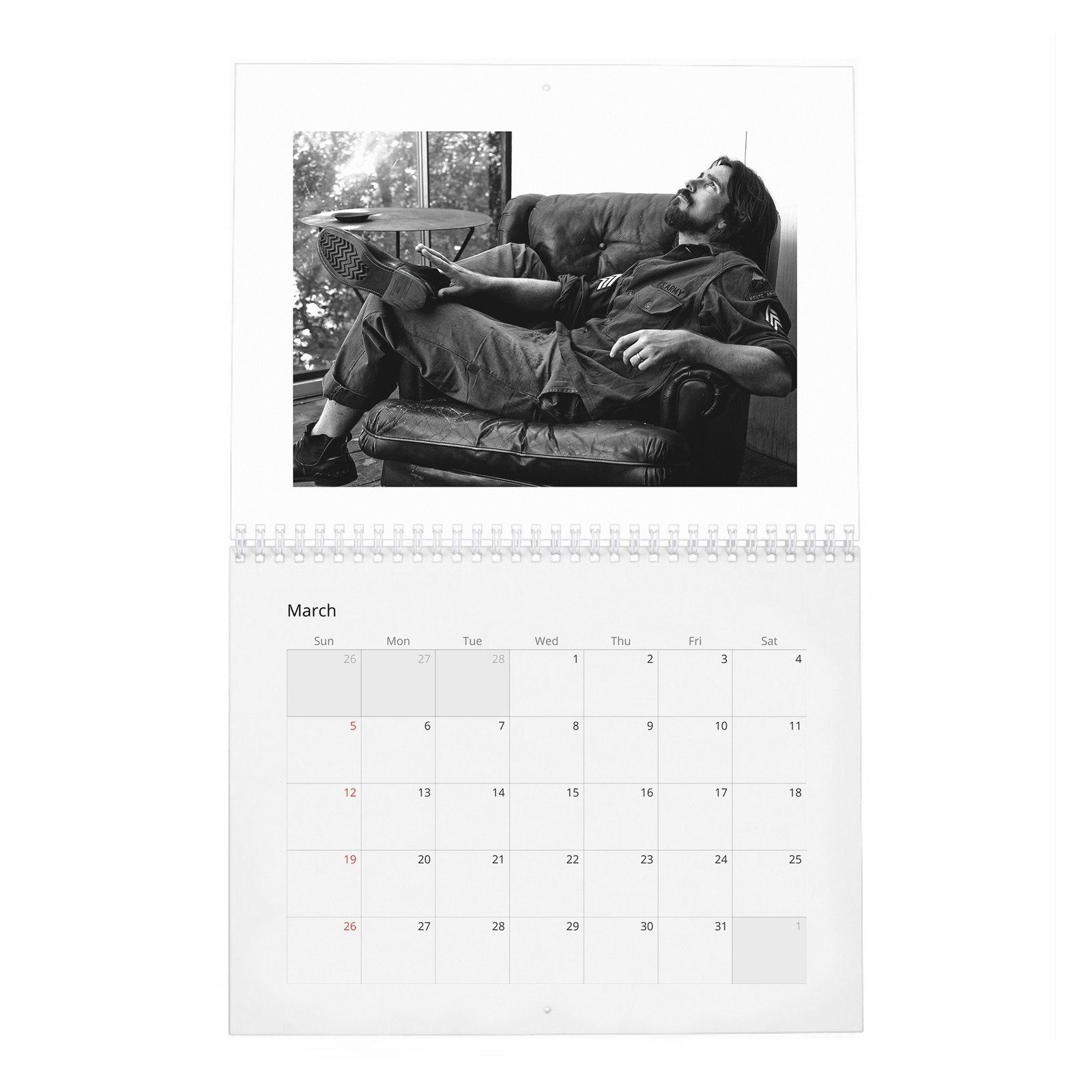 03 Christian Bale - Up Close With 2027 Wall Calendar