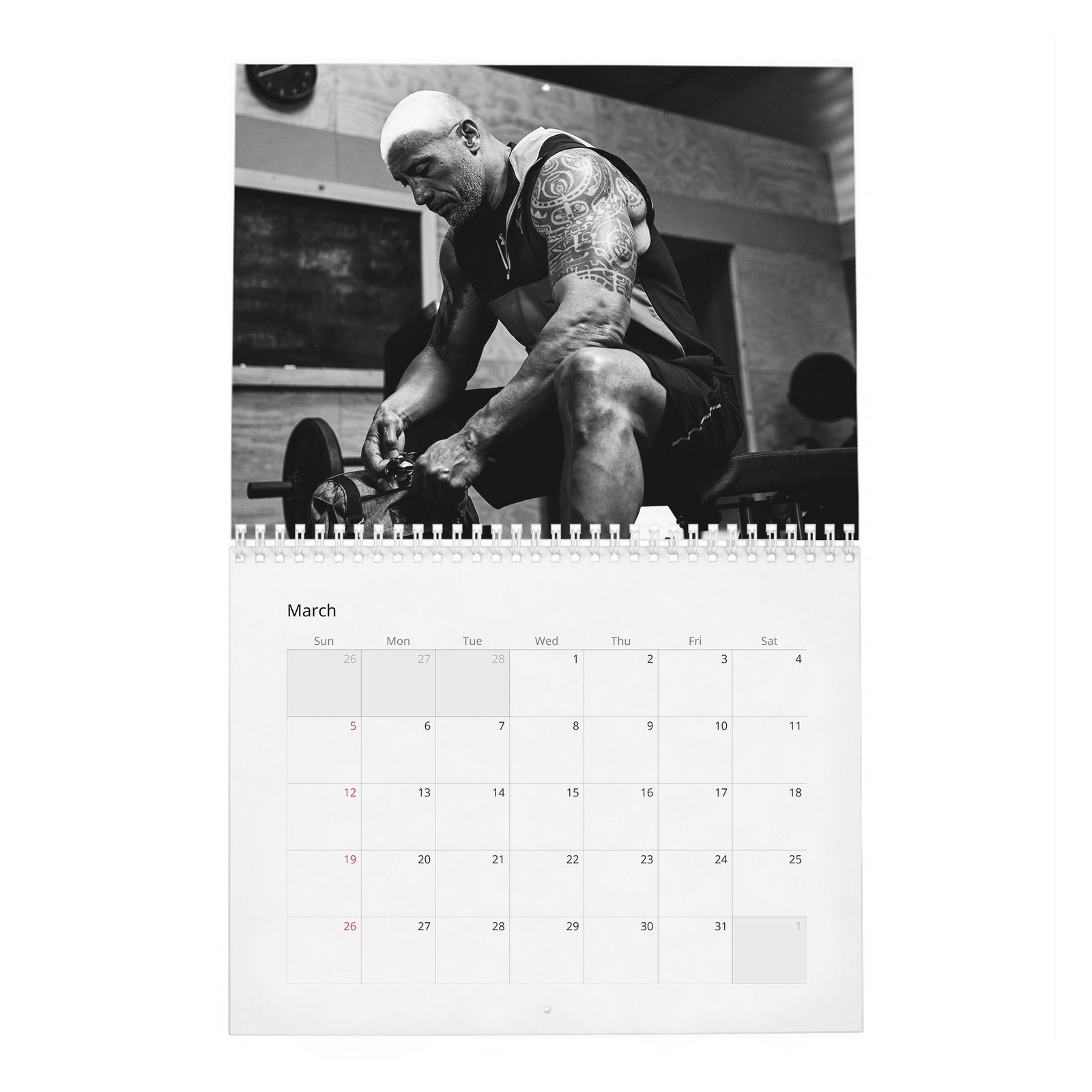 03 Dwayne Johnson - Under Armor 2027 Wall Calendar