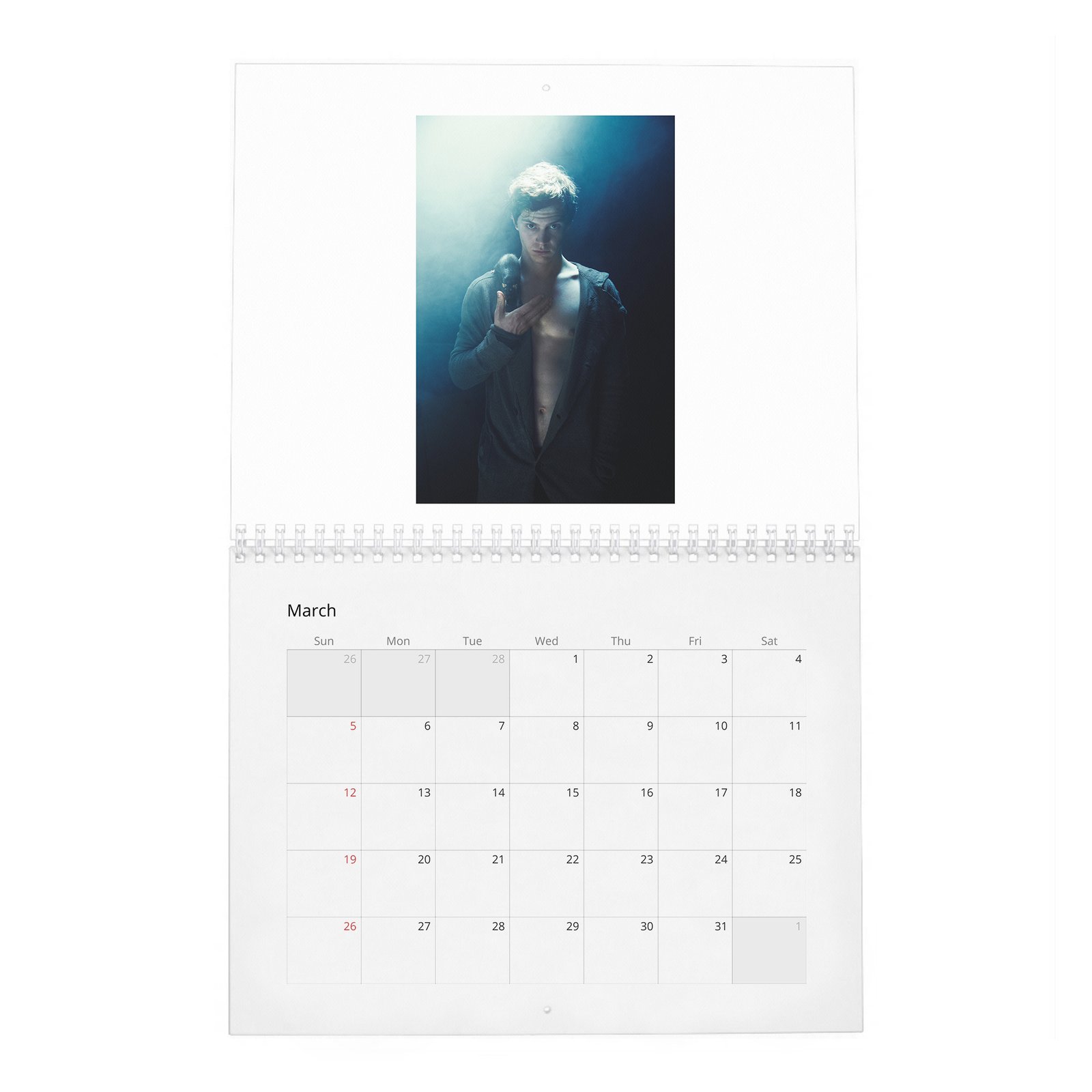 03 Evan Peters - Flaunt 2027 Wall Calendar