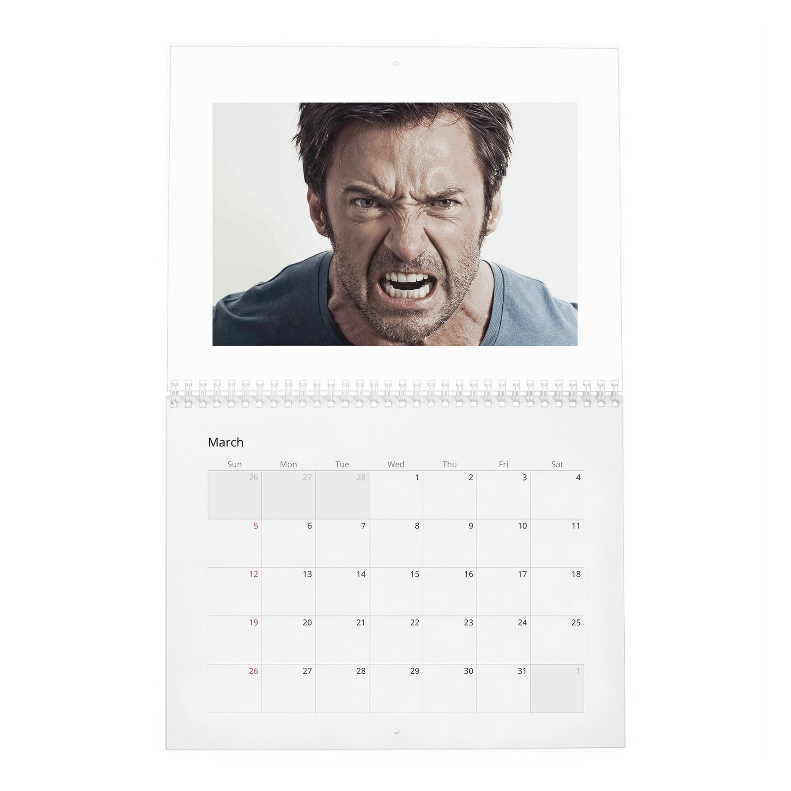 03 Hugh Jackman - There Is A Beast Inside 2027 Wall Calendar