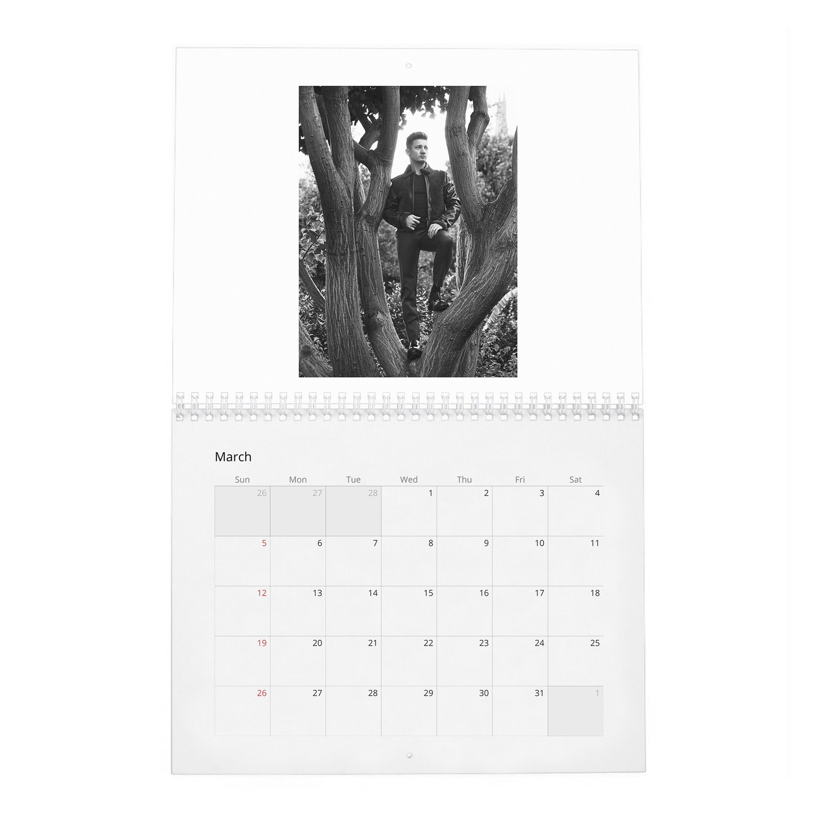 03 Jeremy Renner - On A Man's New Place In The World 2027 Wall Calendar