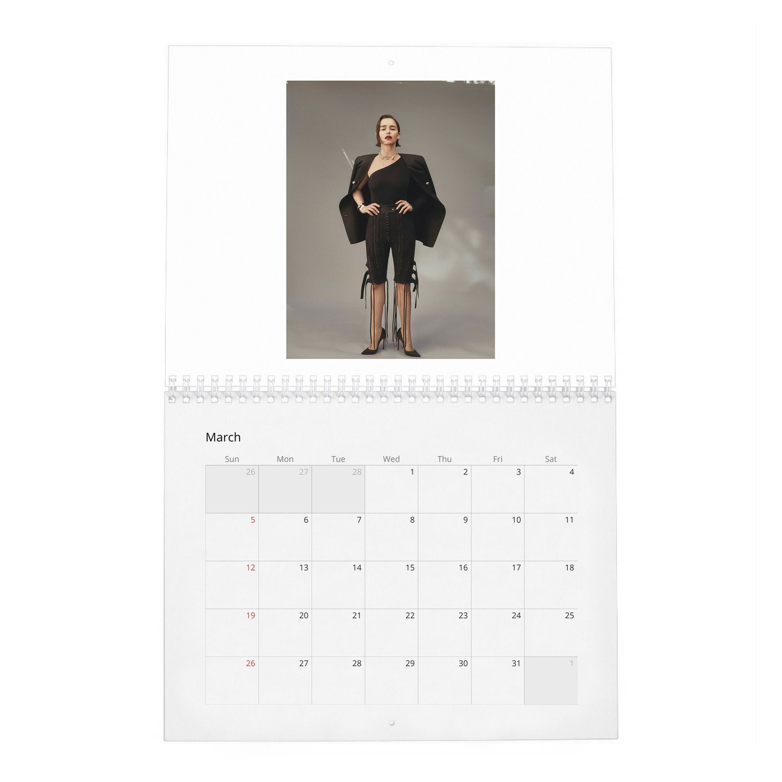03 (2) Emilia Clarke - Flaunt 2027 Wall Calendar