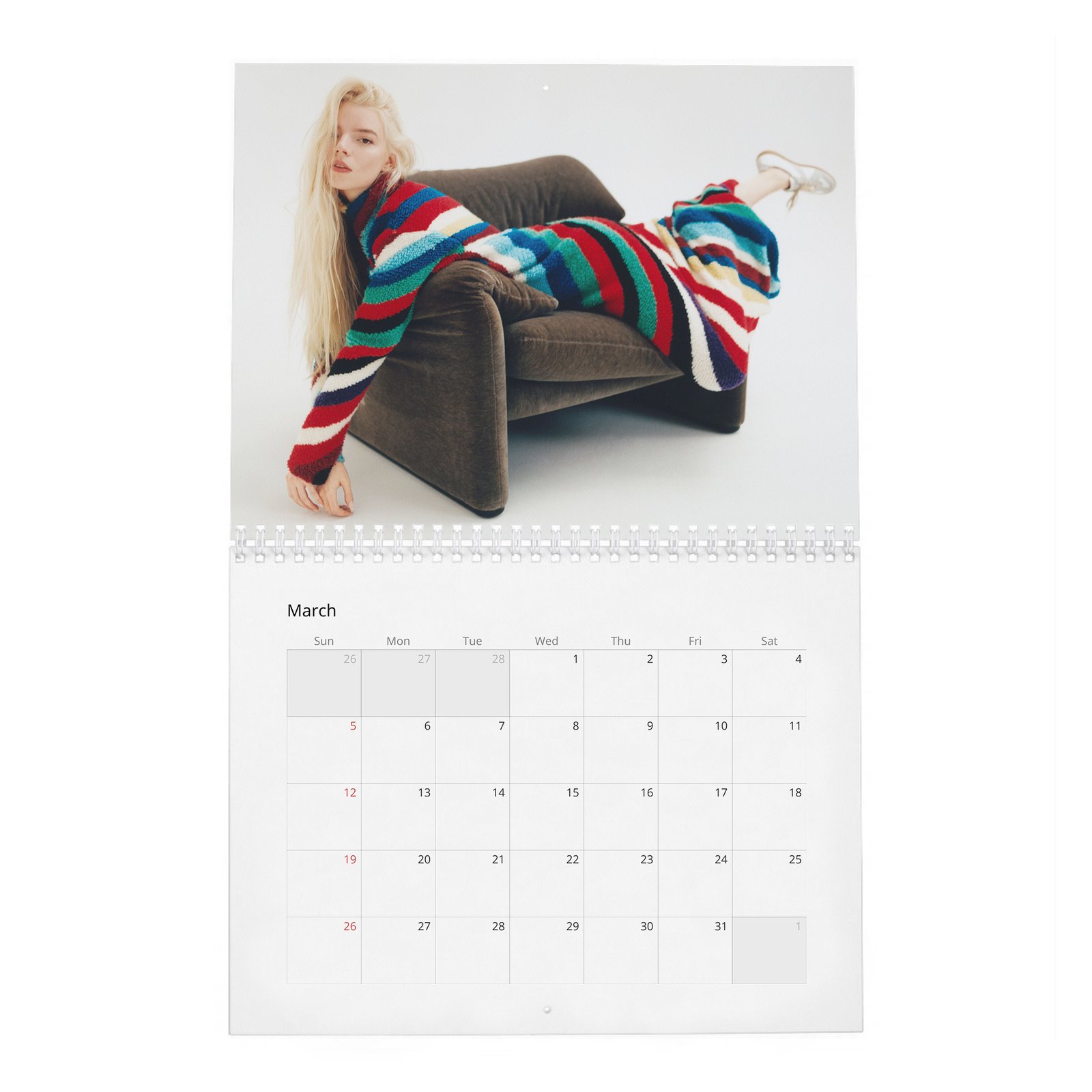Anya Taylor-Joy - Summer Of Love 2027 Wall Calendar