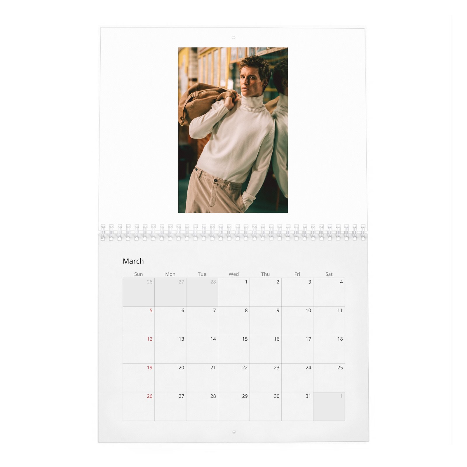 03 Eddie Redmayne - Rare Talent 2027 Wall Calendar