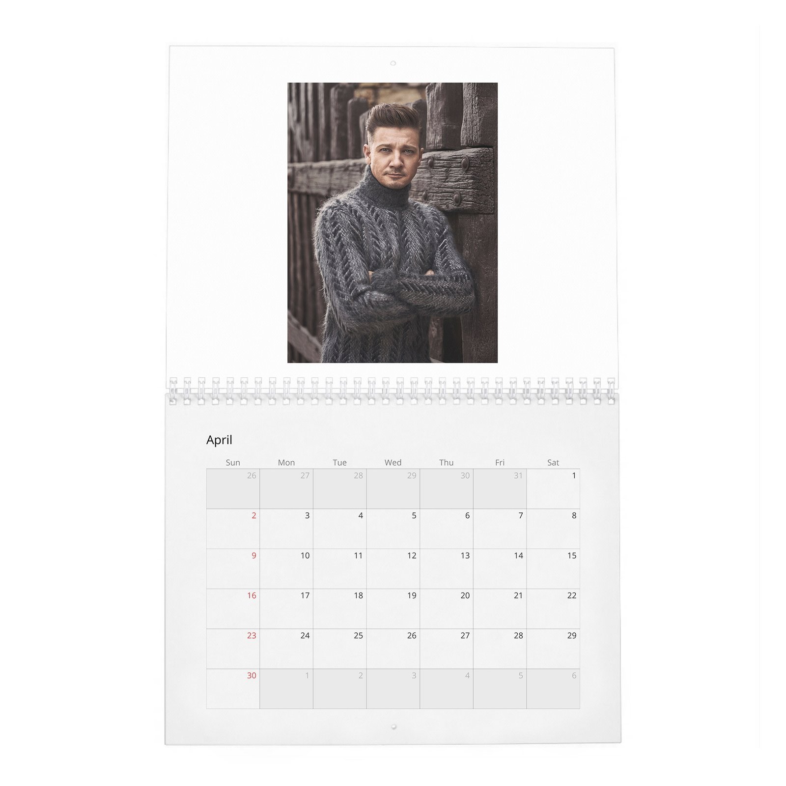 04 Jeremy Renner - On A Man's New Place In The World 2027 Wall Calendar