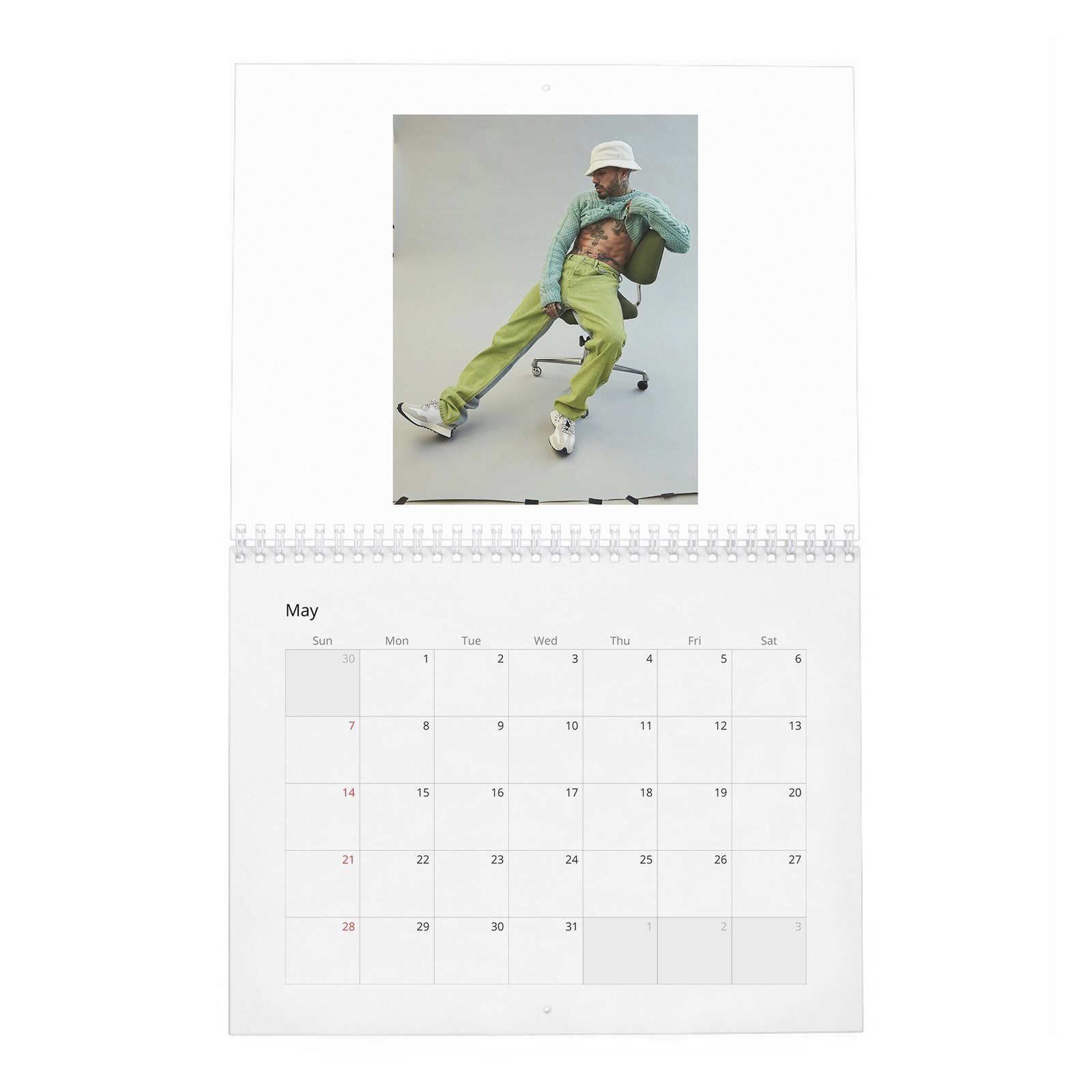 05 Rauw Alejandro - Urban Latino Man 2027 Wall Calendar