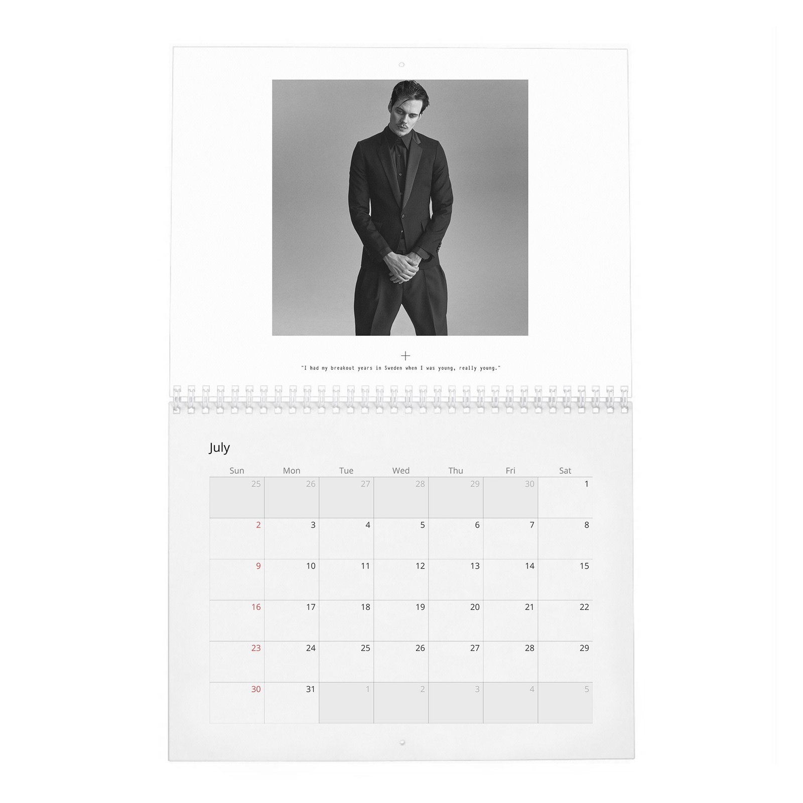 Bill Skarsgard - Hollywood’s Current “It” Boy 2027 Wall Calendar