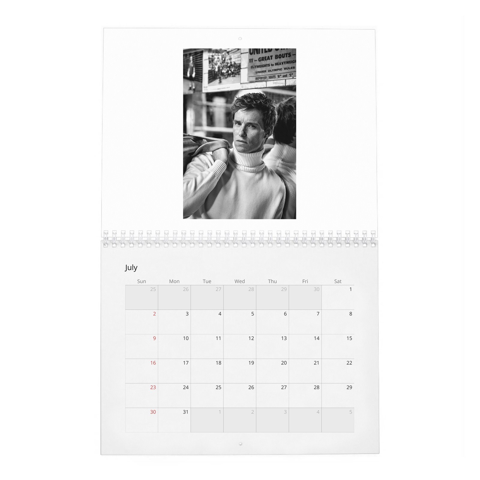 07 Eddie Redmayne - Rare Talent 2027 Wall Calendar