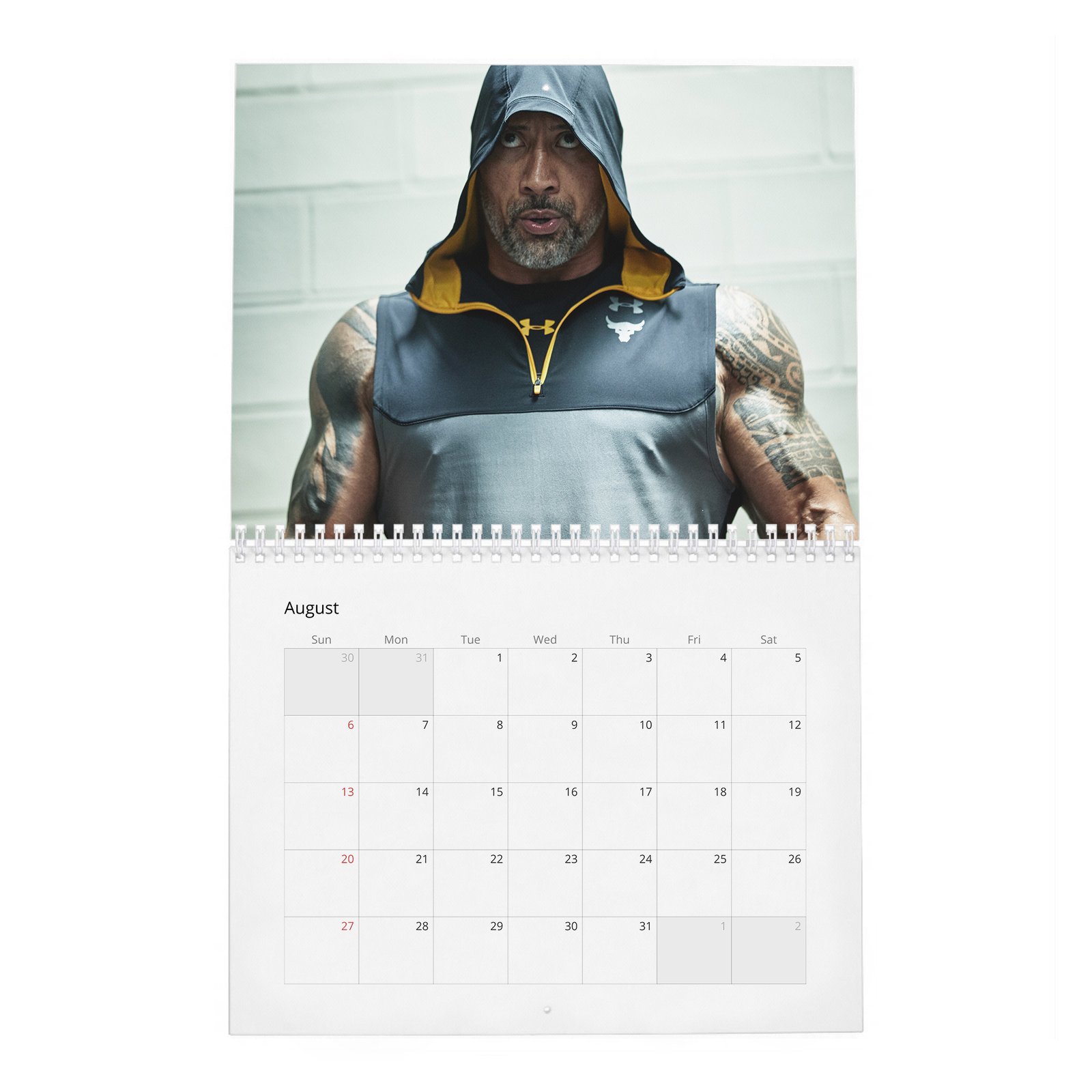 08 Dwayne Johnson - Under Armor 2027 Wall Calendar