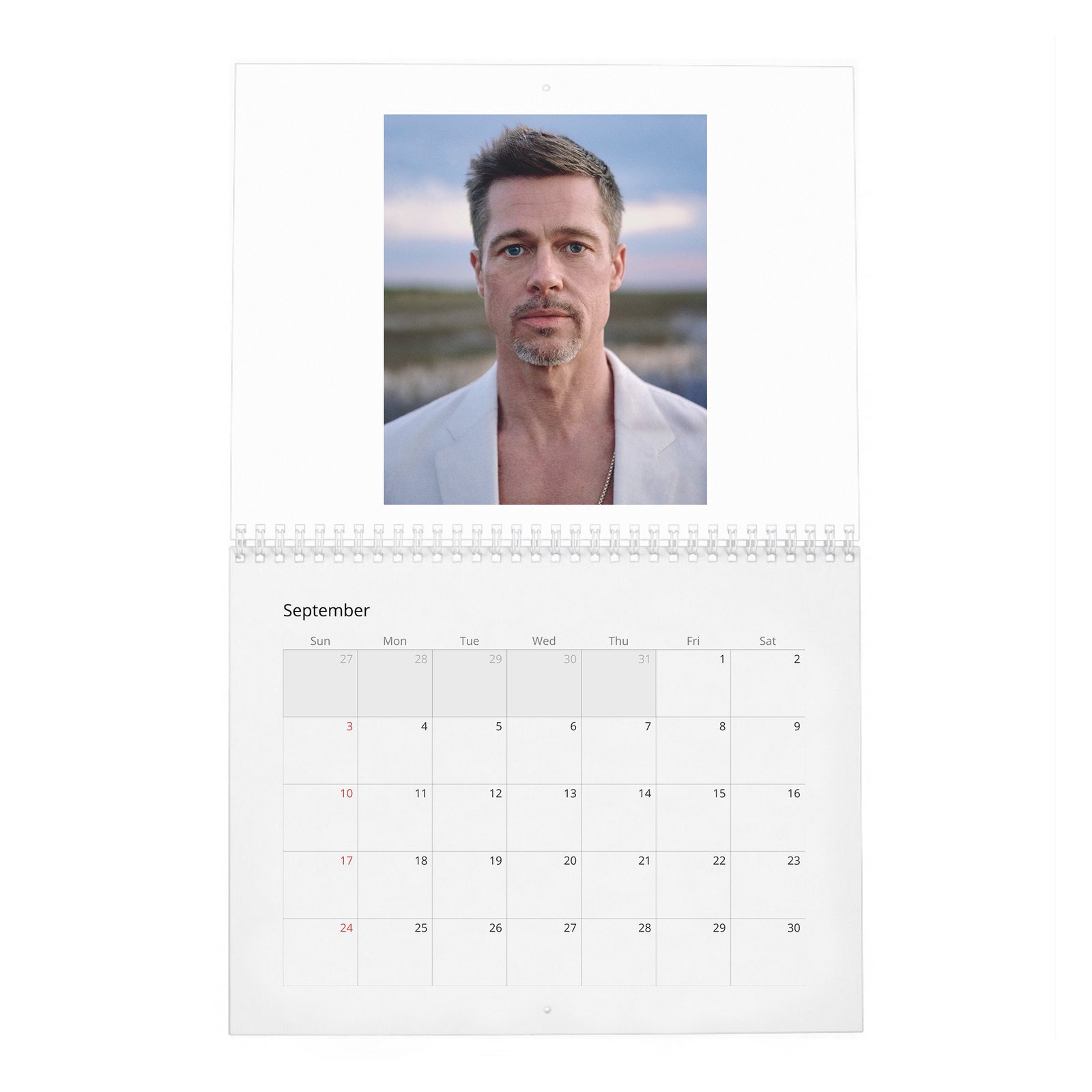 09 Brad Pitt - Becoming A Better Man 2027 Wall Calendar