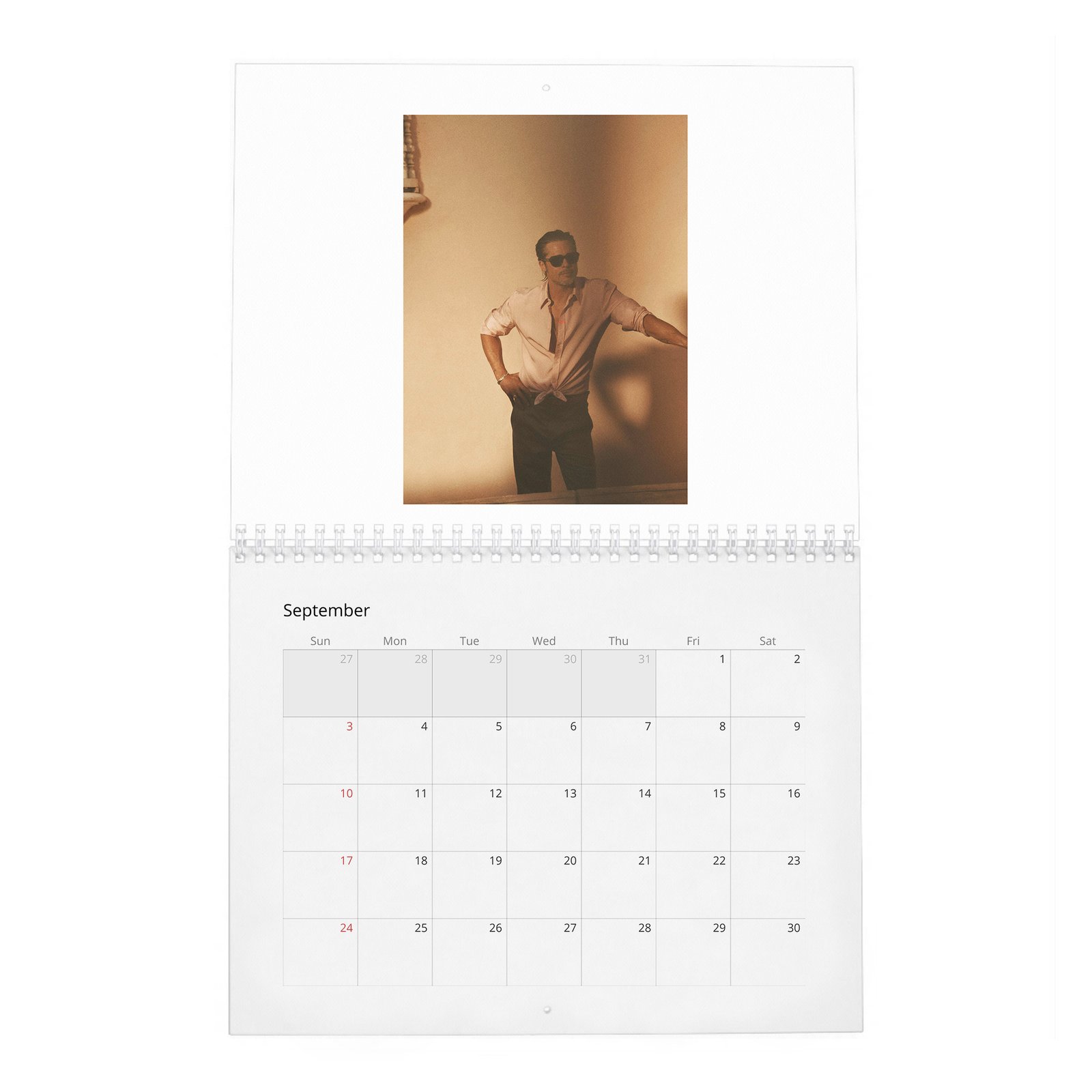 09 Brad Pitt - The Eternal Cool 2027 Wall Calendar