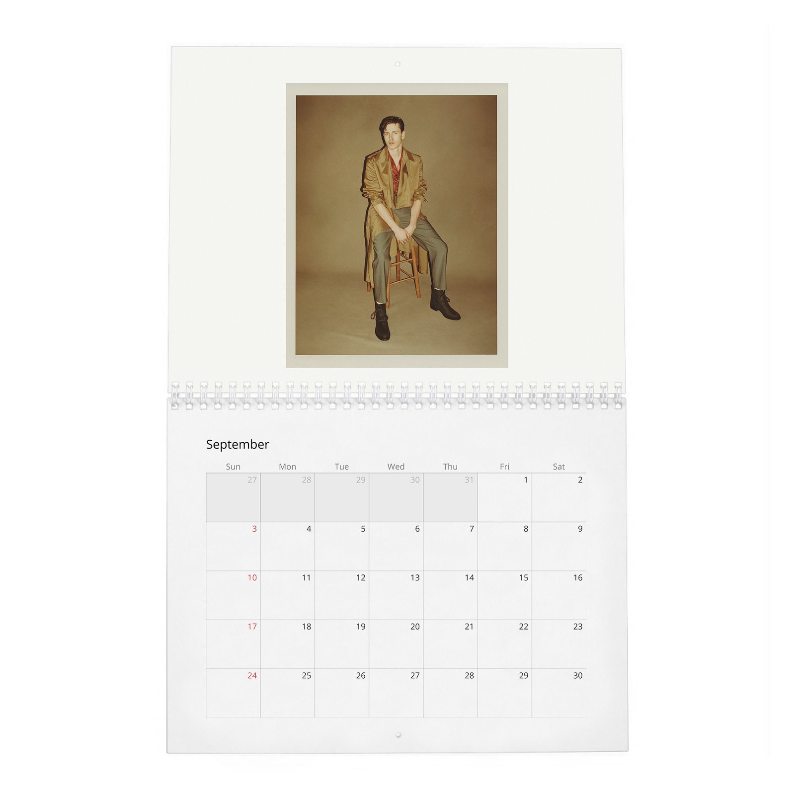 09 Harris Dickinson - Playing With Light 2027 Wall Calendar