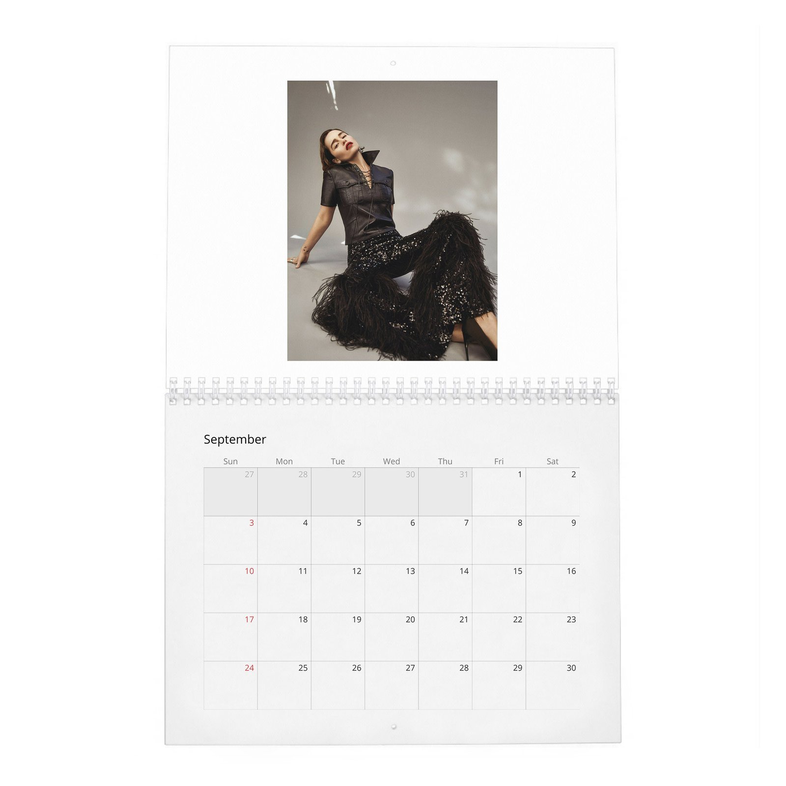 09 (2) Emilia Clarke - Flaunt 2027 Wall Calendar