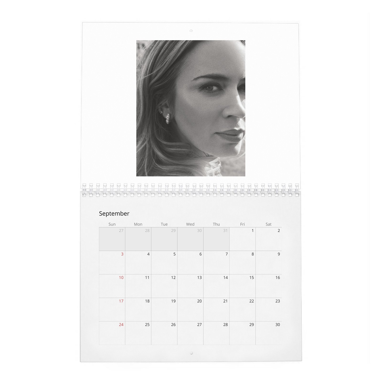 09 Emily Blunt - In Full Bloom 2027 Wall Calendar