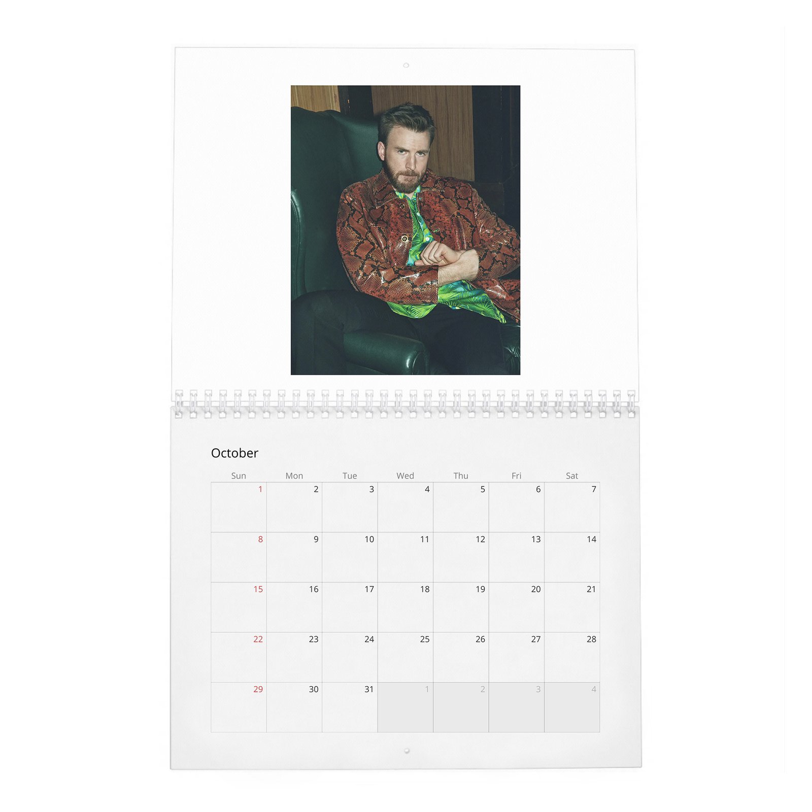 10 Chris Evans - Doesn't Like To Talk About Himself 2027 Wall Calendar