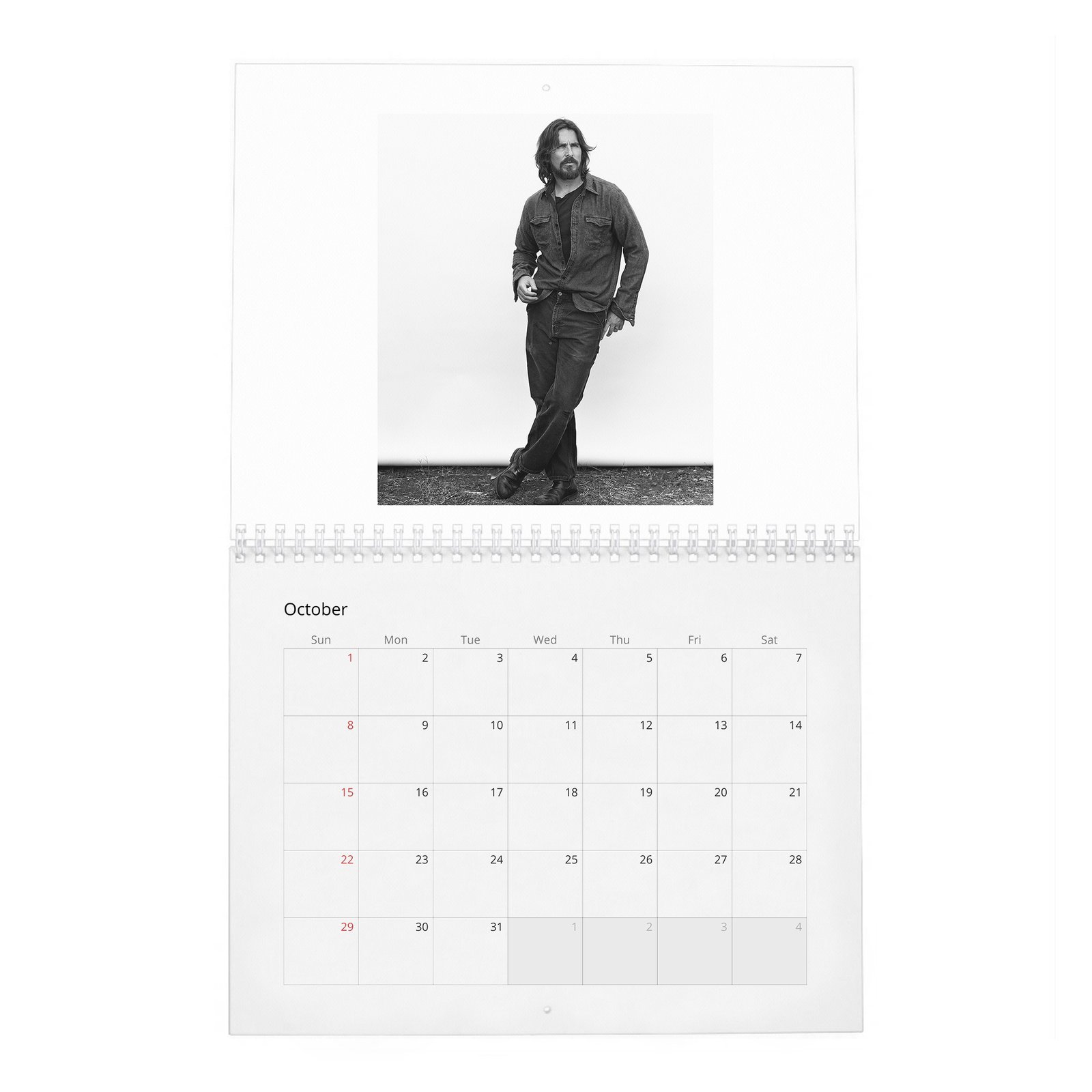 10 Christian Bale - Up Close With 2027 Wall Calendar