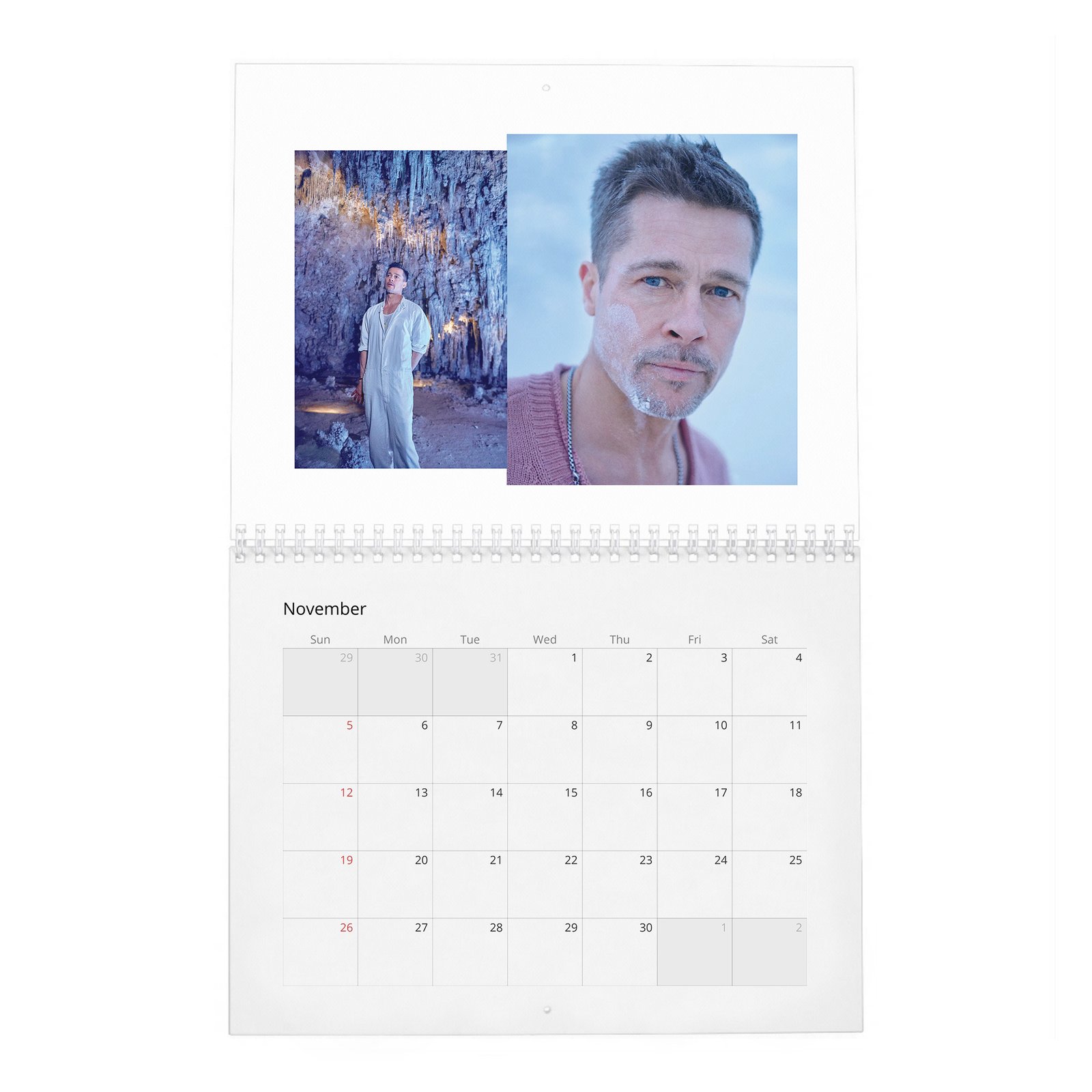 11 Brad Pitt - Becoming A Better Man 2027 Wall Calendar