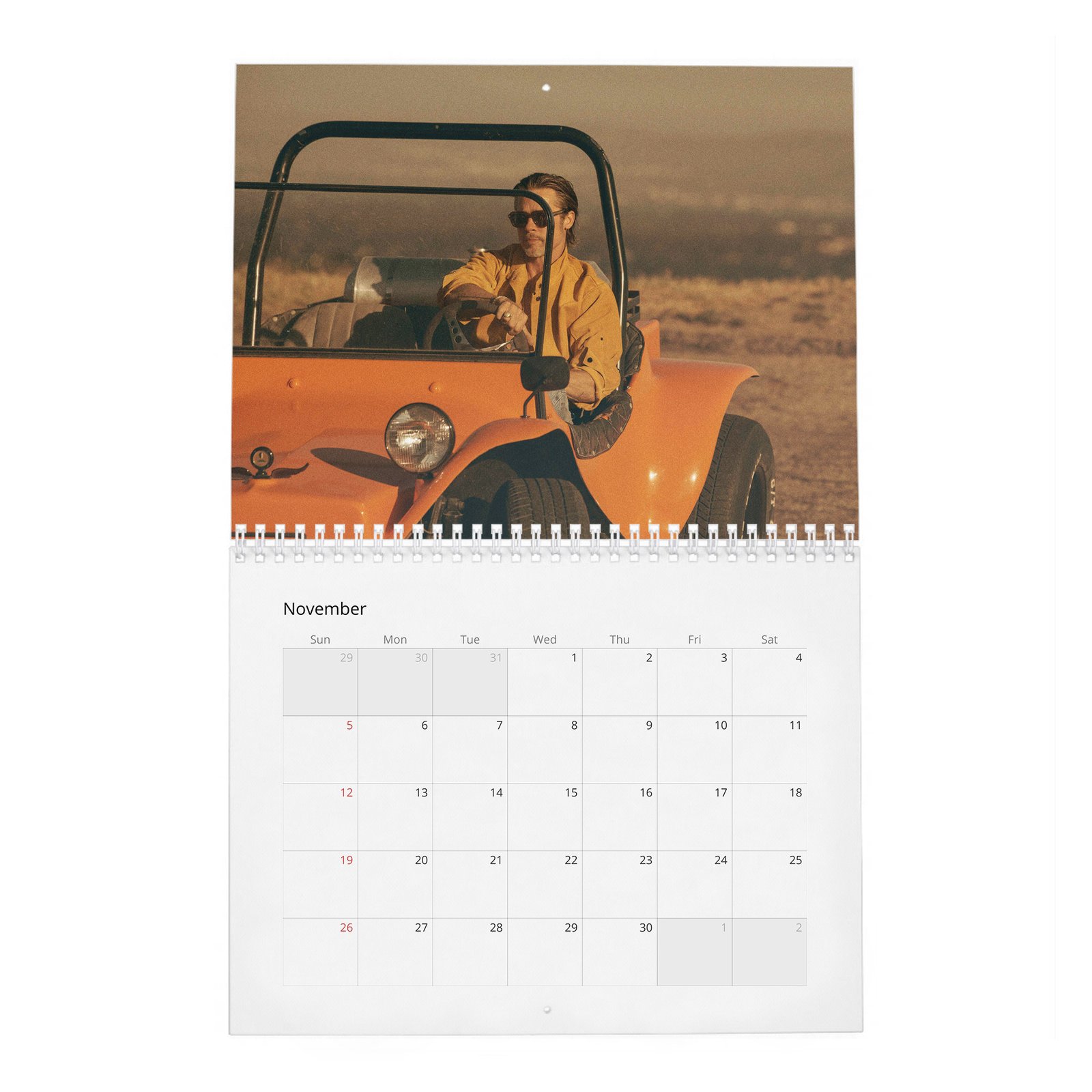 11 Brad Pitt - The Eternal Cool 2027 Wall Calendar