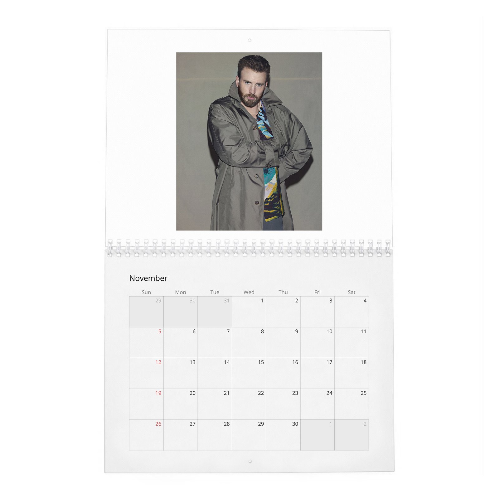 11 Chris Evans - Doesn't Like To Talk About Himself 2027 Wall Calendar