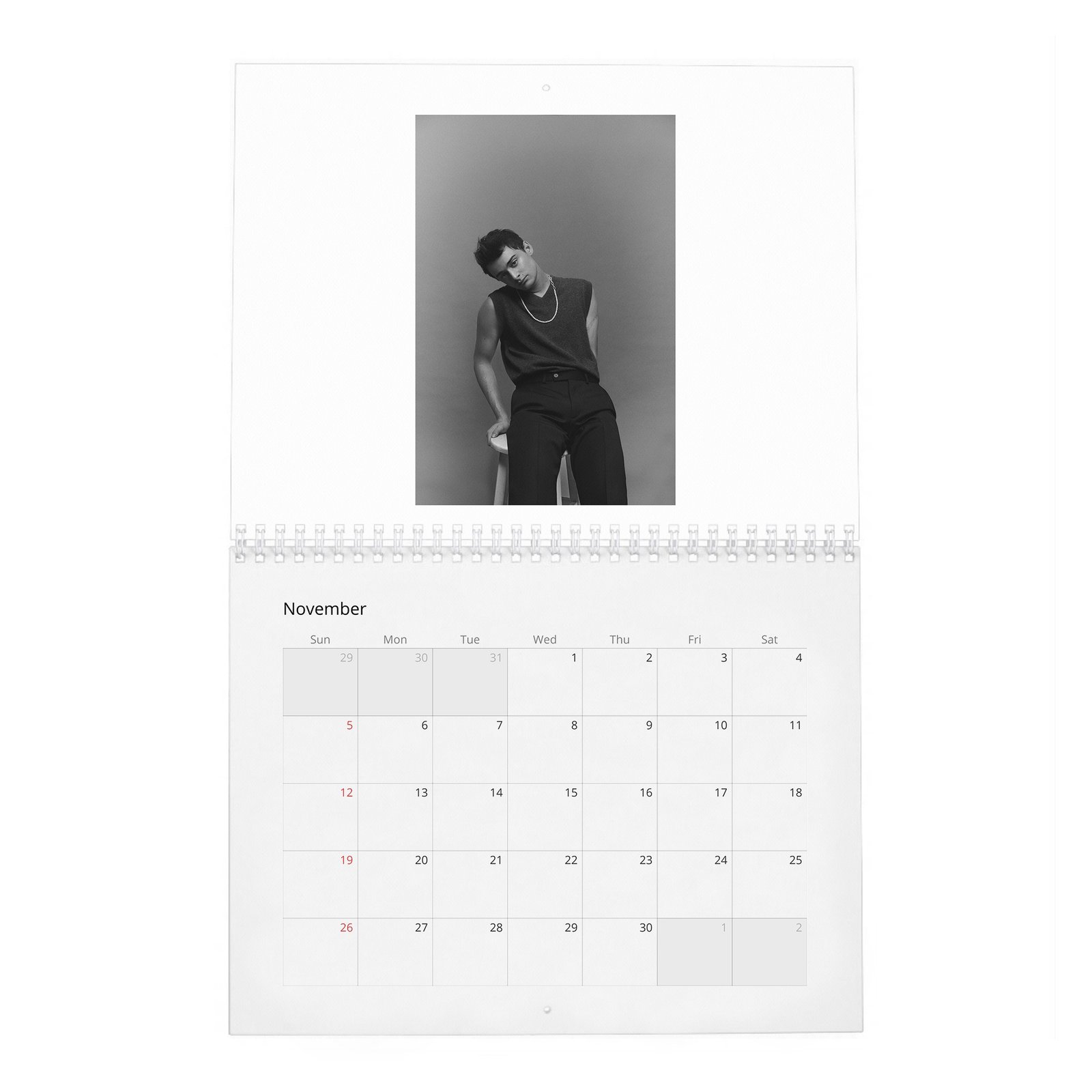 11 Noah Schnapp - Flaunt 2027 Wall Calendar