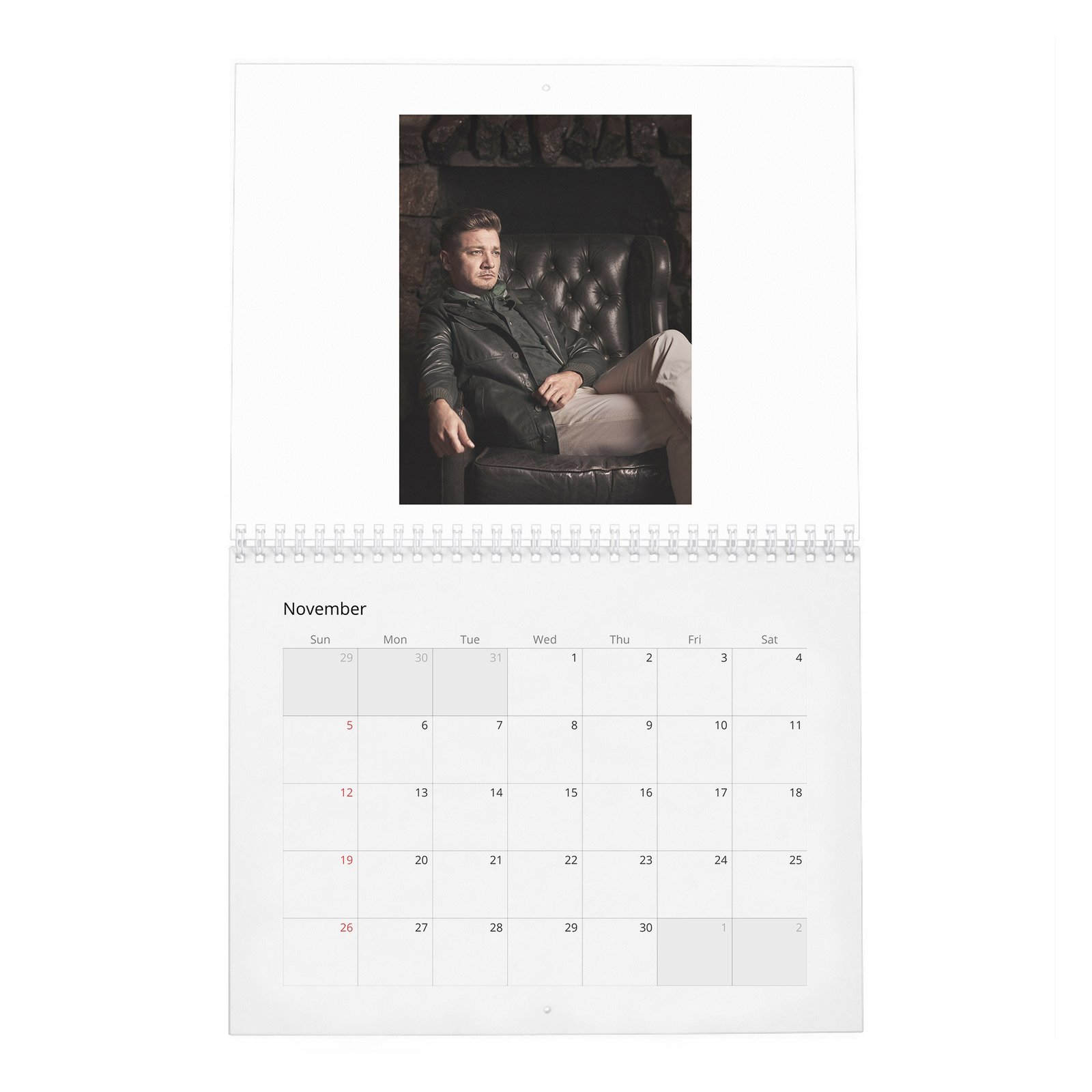 11 Jeremy Renner - On A Man's New Place In The World 2027 Wall Calendar