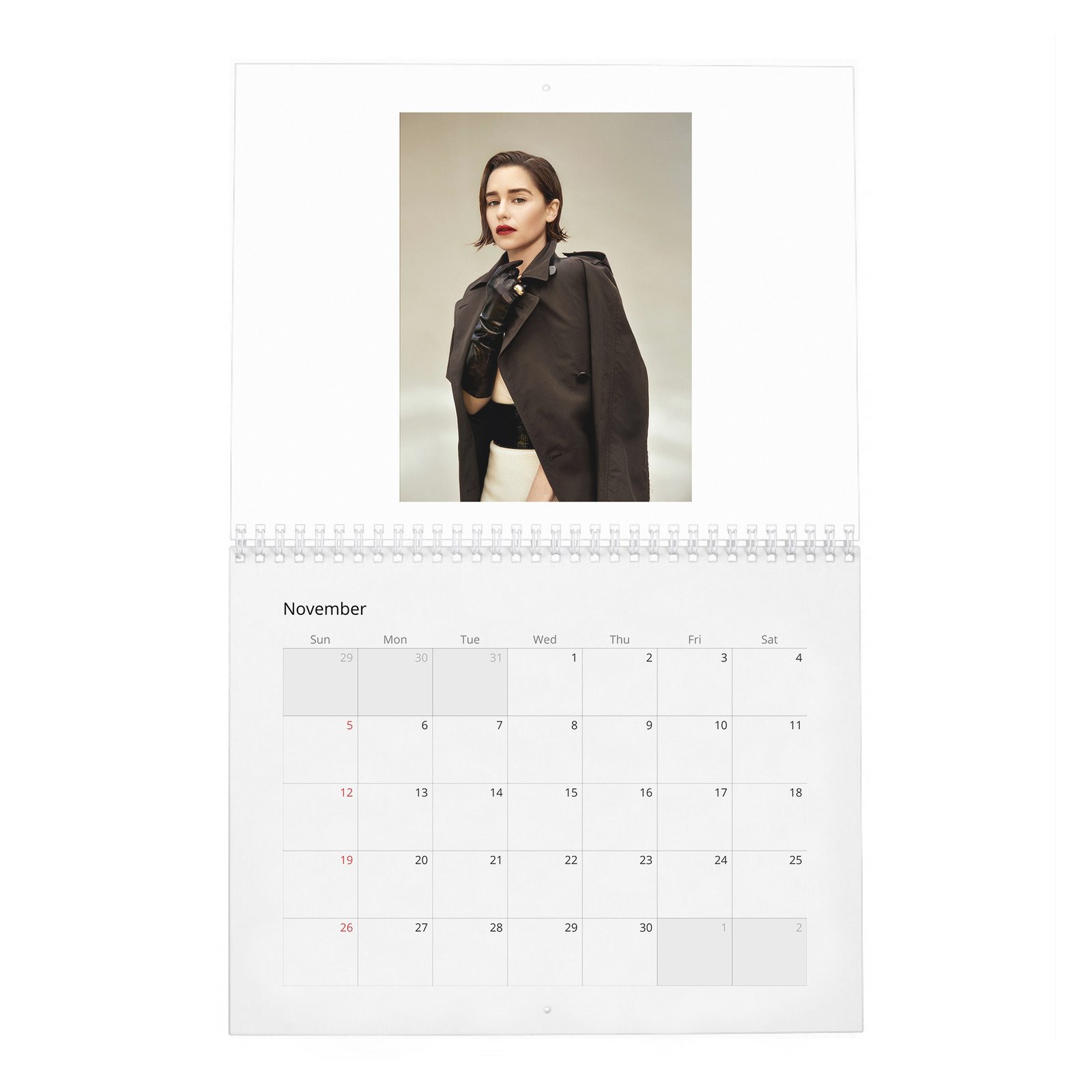 11 (2) Emilia Clarke - Flaunt 2027 Wall Calendar